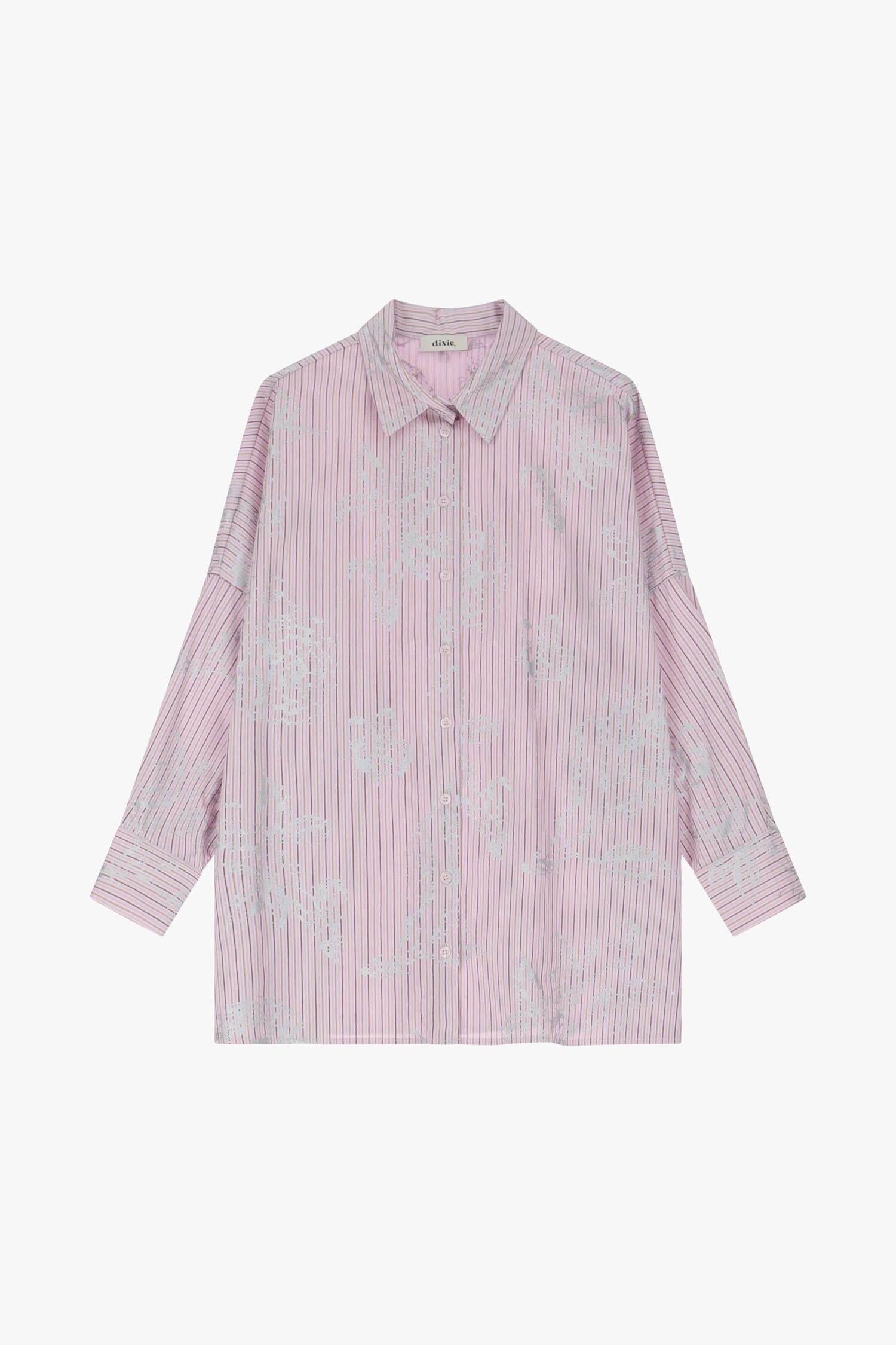 Camicia A Righe Ricamata Con Colletto Classico Dixie