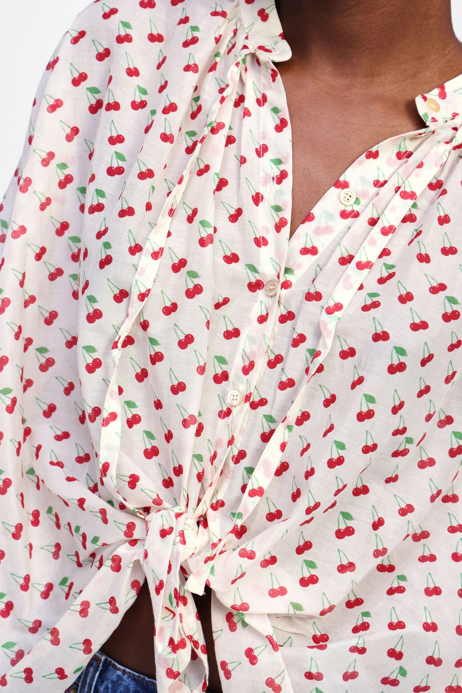 Dixie - Chemise à manches longues imprimée cerise