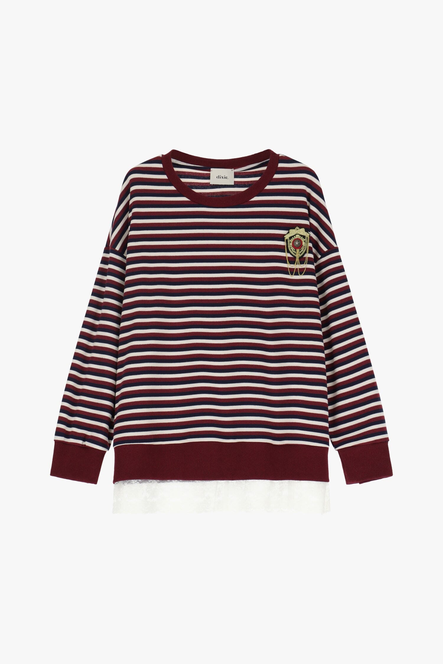 Dixie Round Neck Striped Sweatshirt