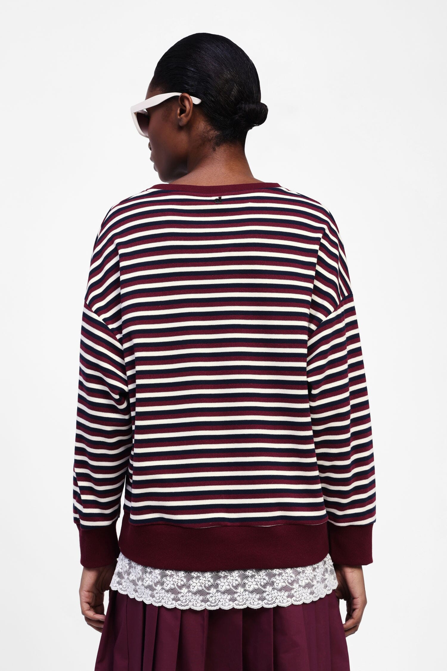 Dixie Round Neck Striped Sweatshirt