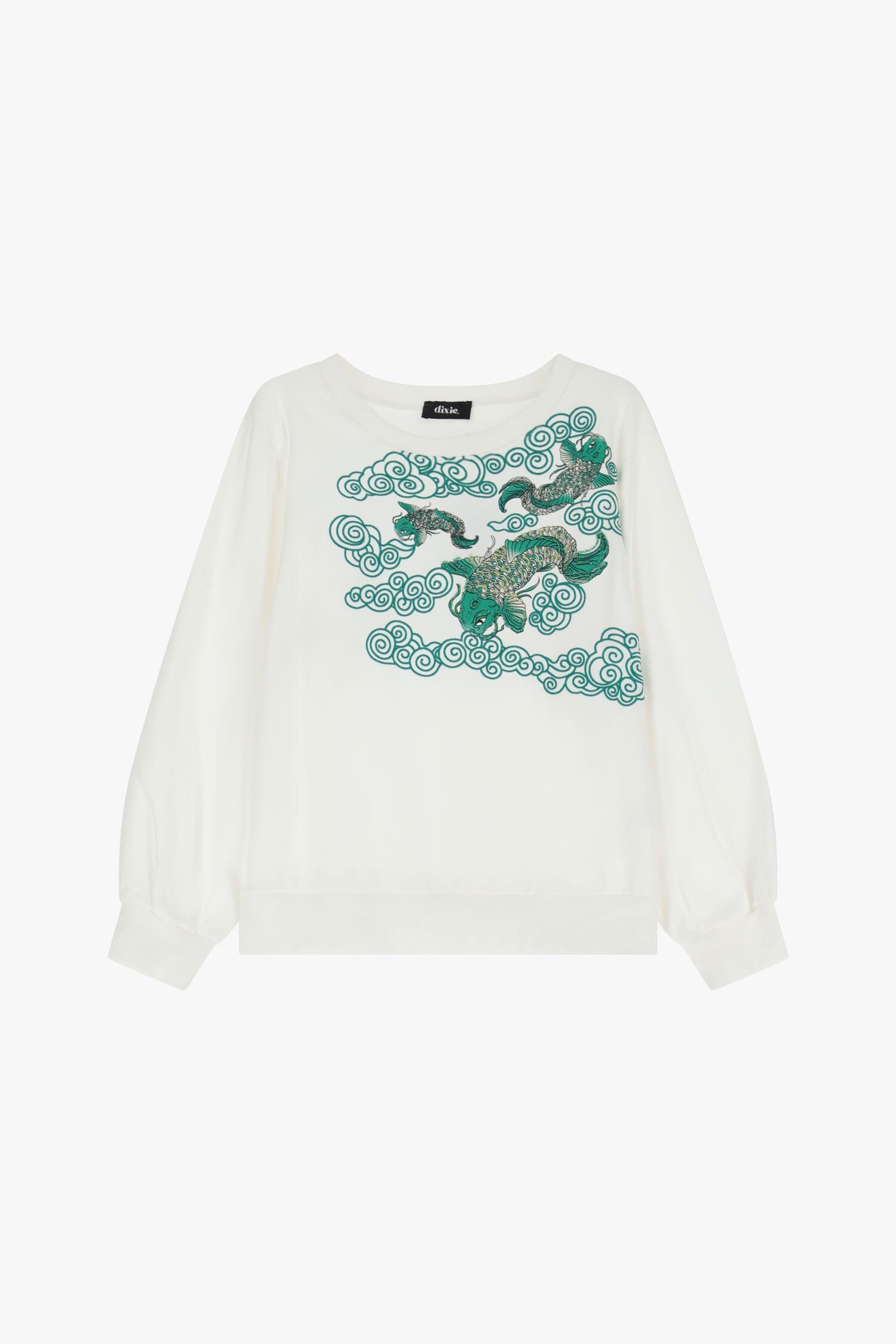 Sweatshirt With Oriental Print And Dixie Sleeves