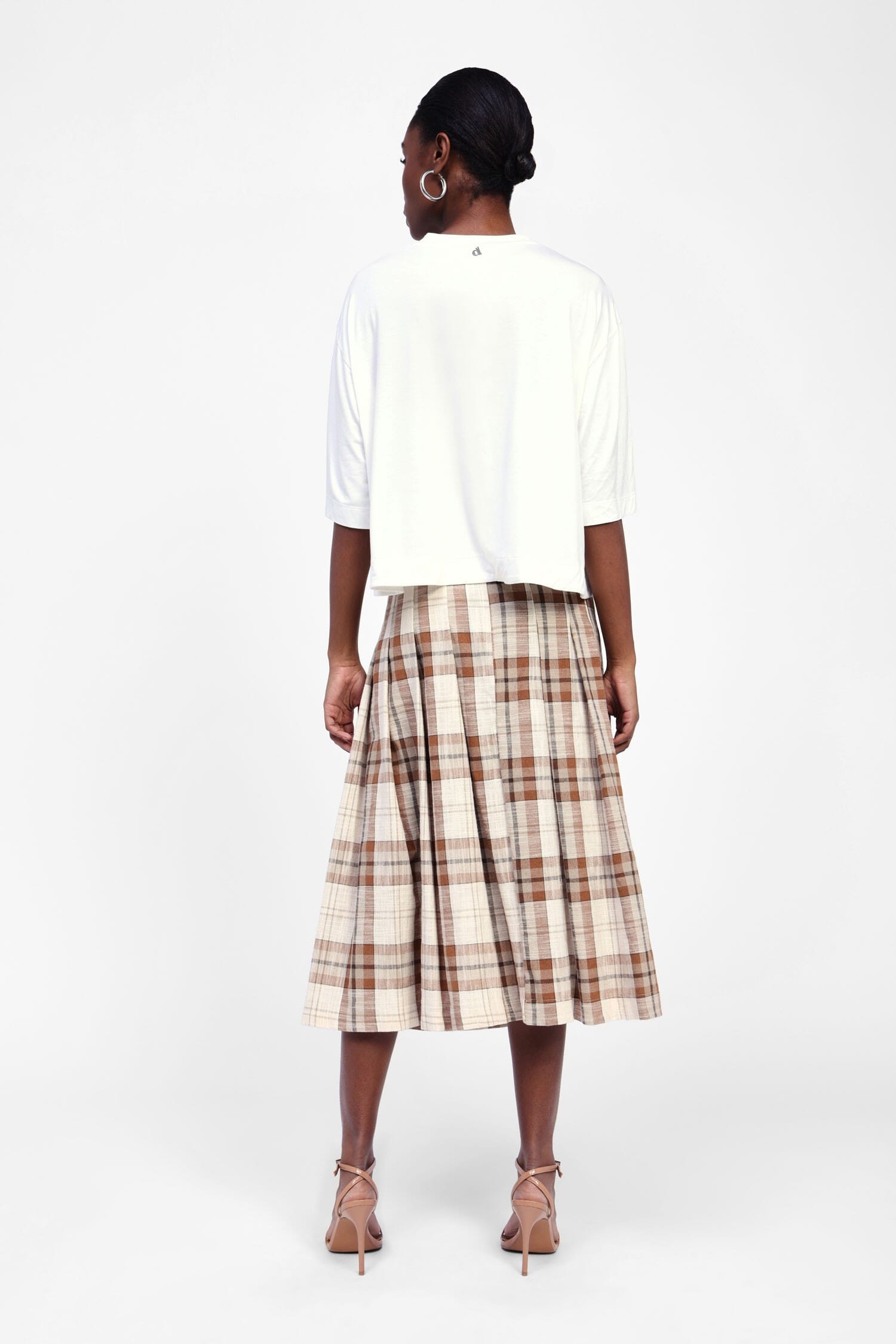 Gonna Midi A Quadri Con Cintura Dixie