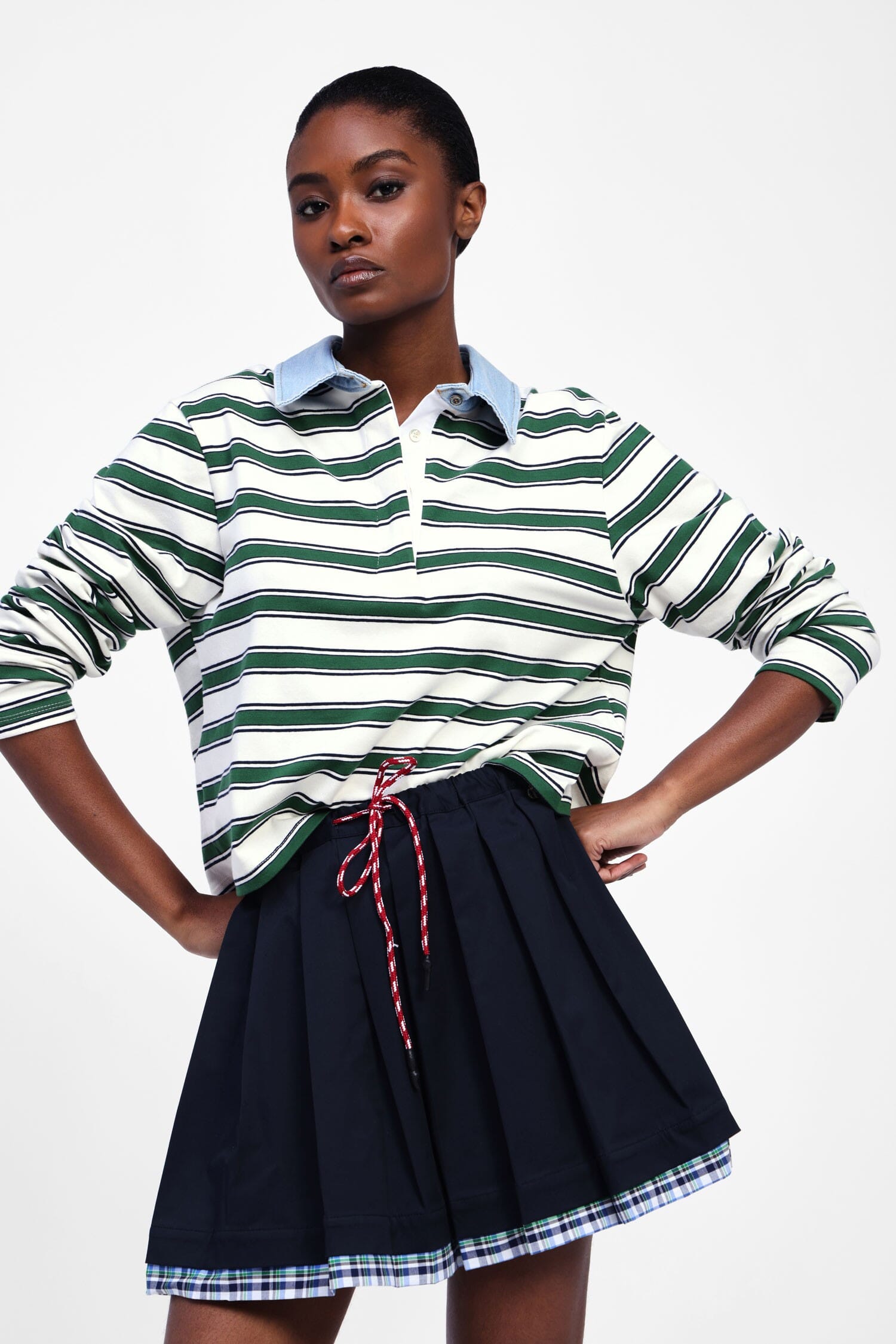 Dixie Polo Neck Striped Sweater