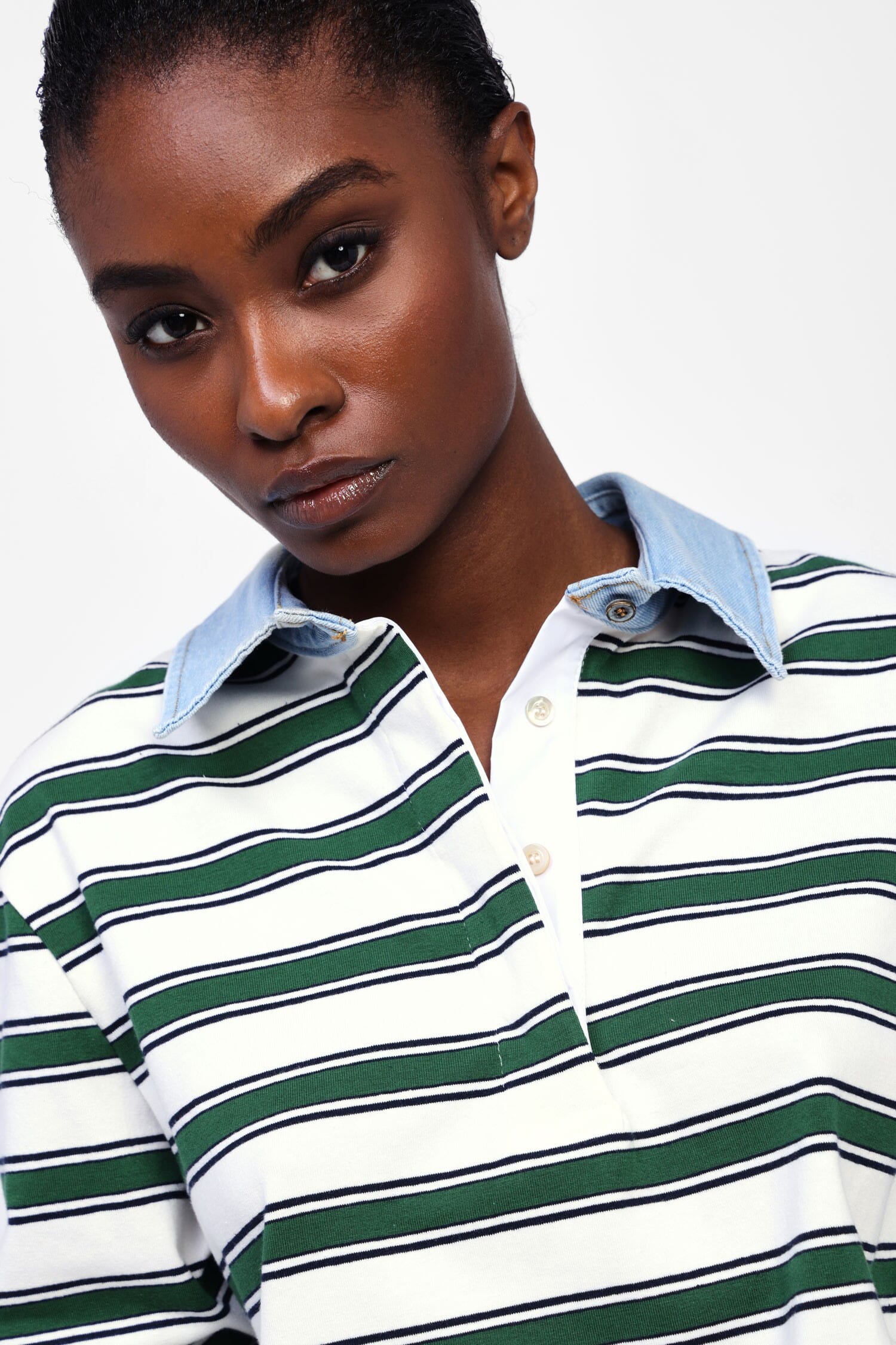 Dixie Polo Neck Striped Sweater