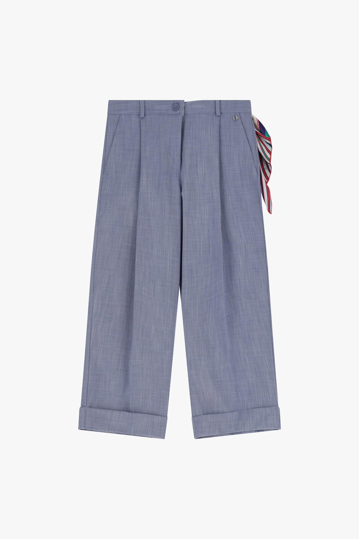 Pantaloni Cropped Con Piega E Foulard Dixie