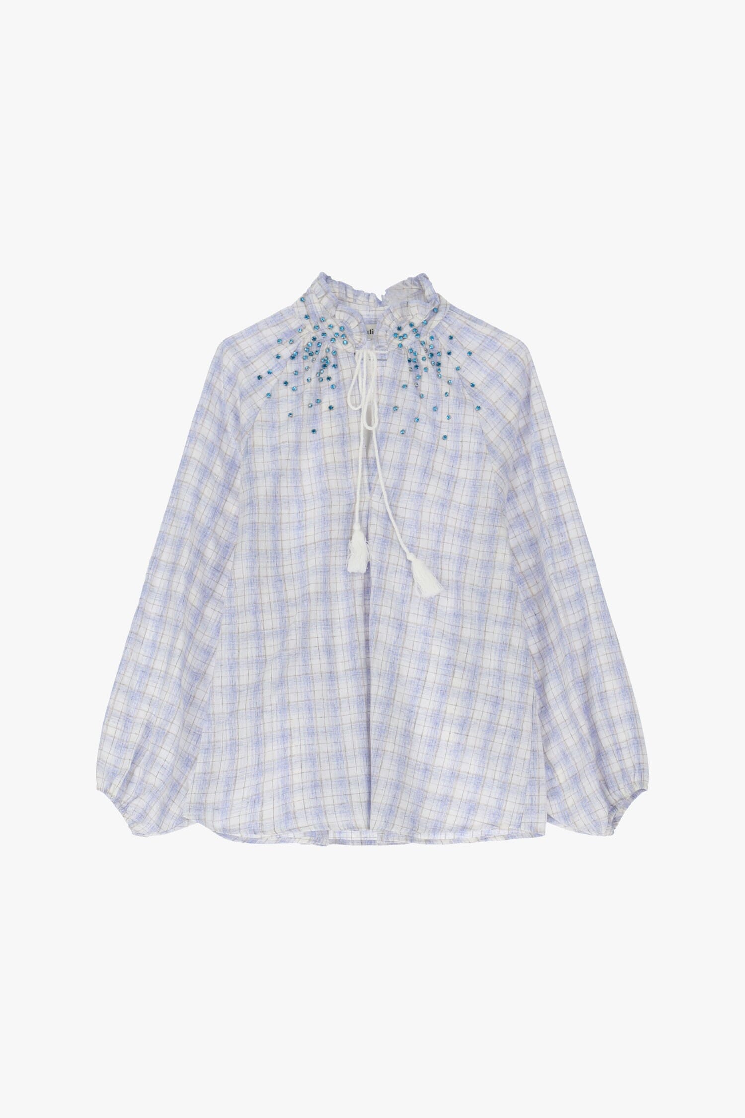 Camicia A Quadri Con Perline E Nappe Dixie