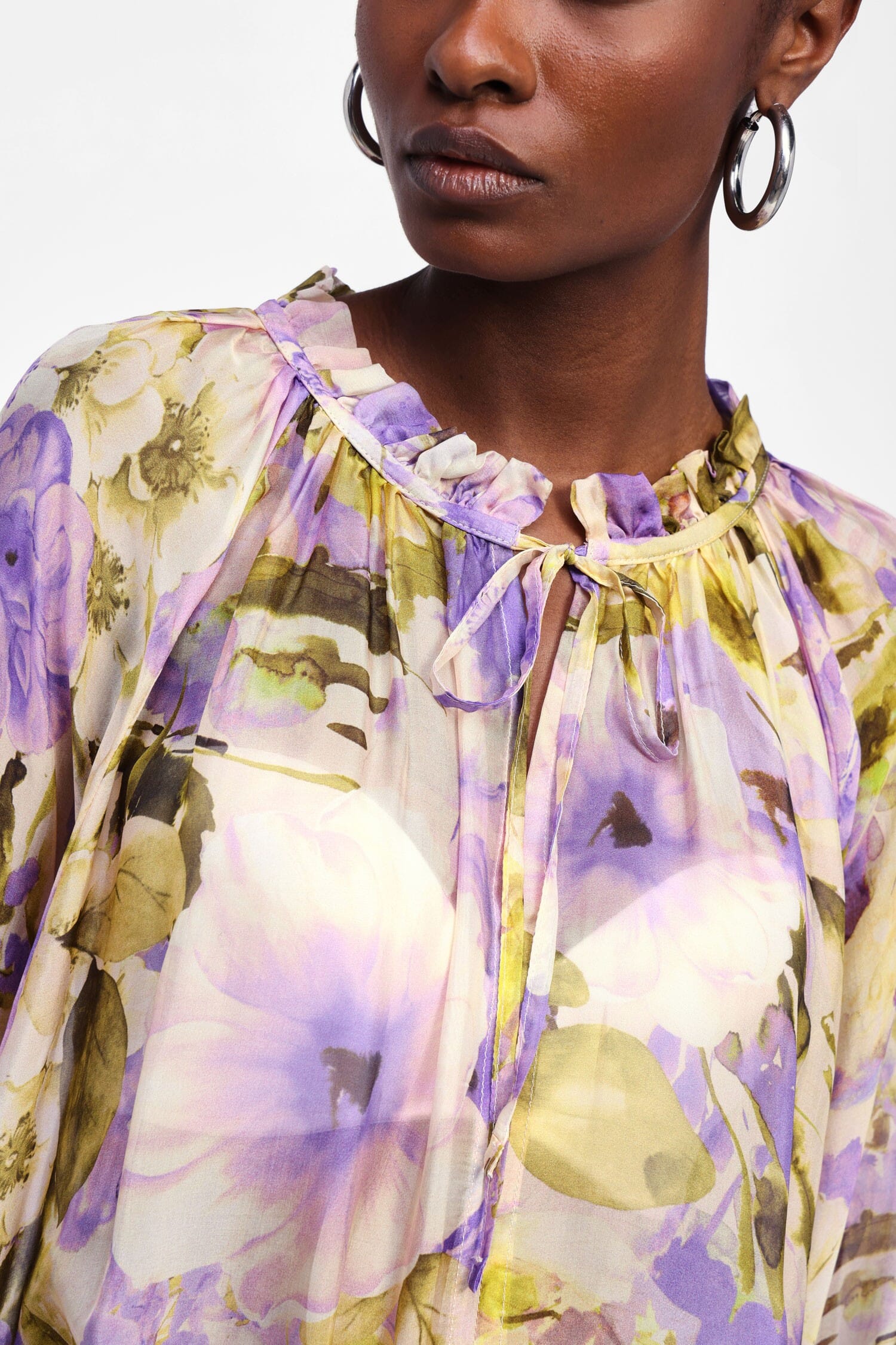 Camicia Stampa Floreale Maniche Lunghe Dixie