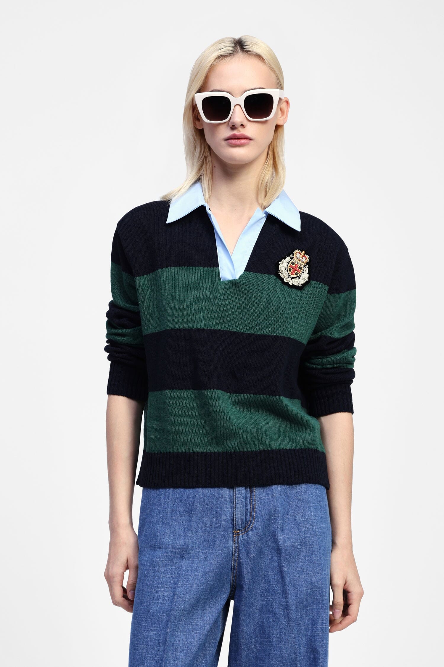 Maglione A Righe Con Colletto Dixie