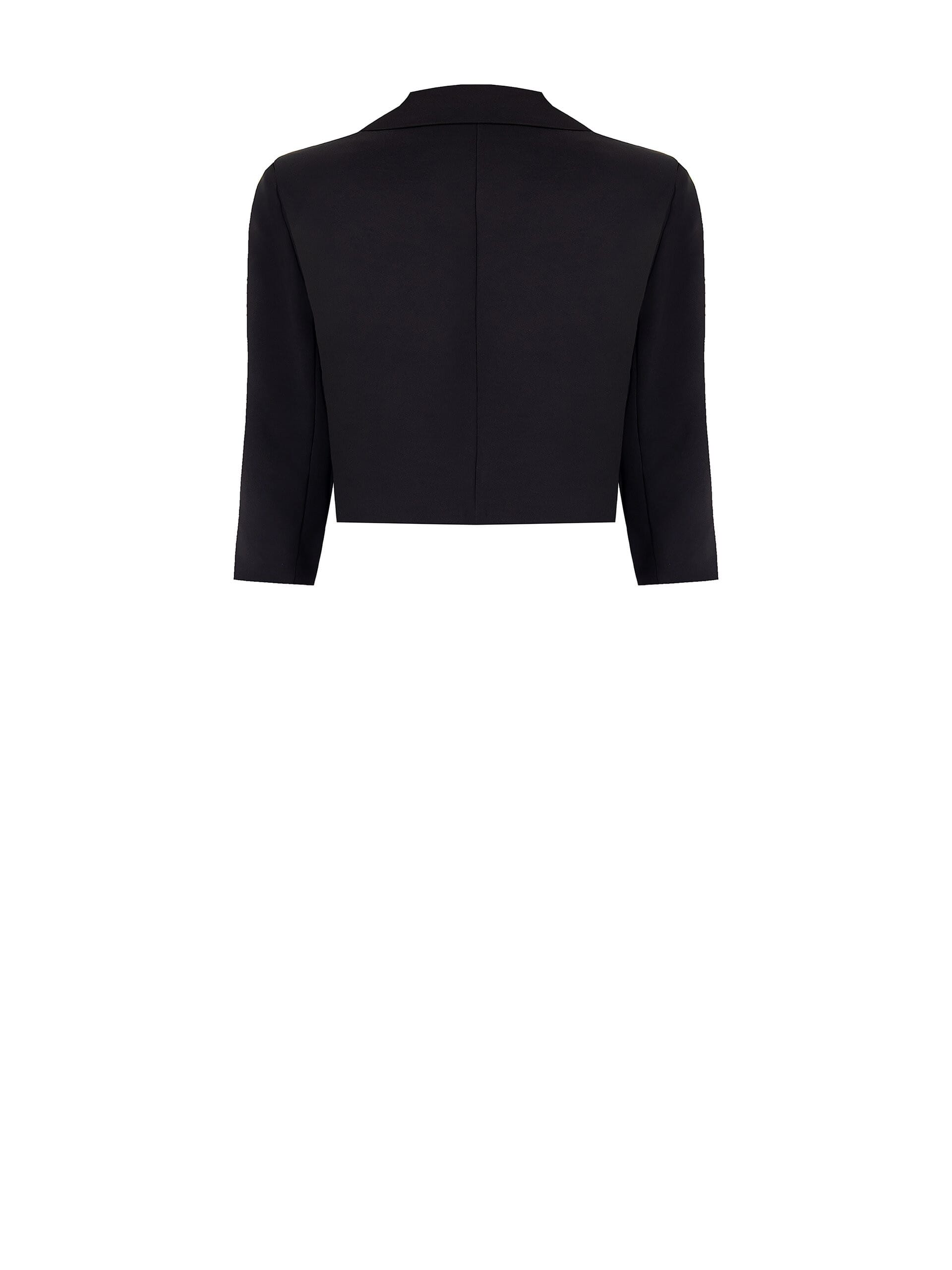 Giacca Blazer Crop In Tessuto Tecnico Con Strass Rinascimento