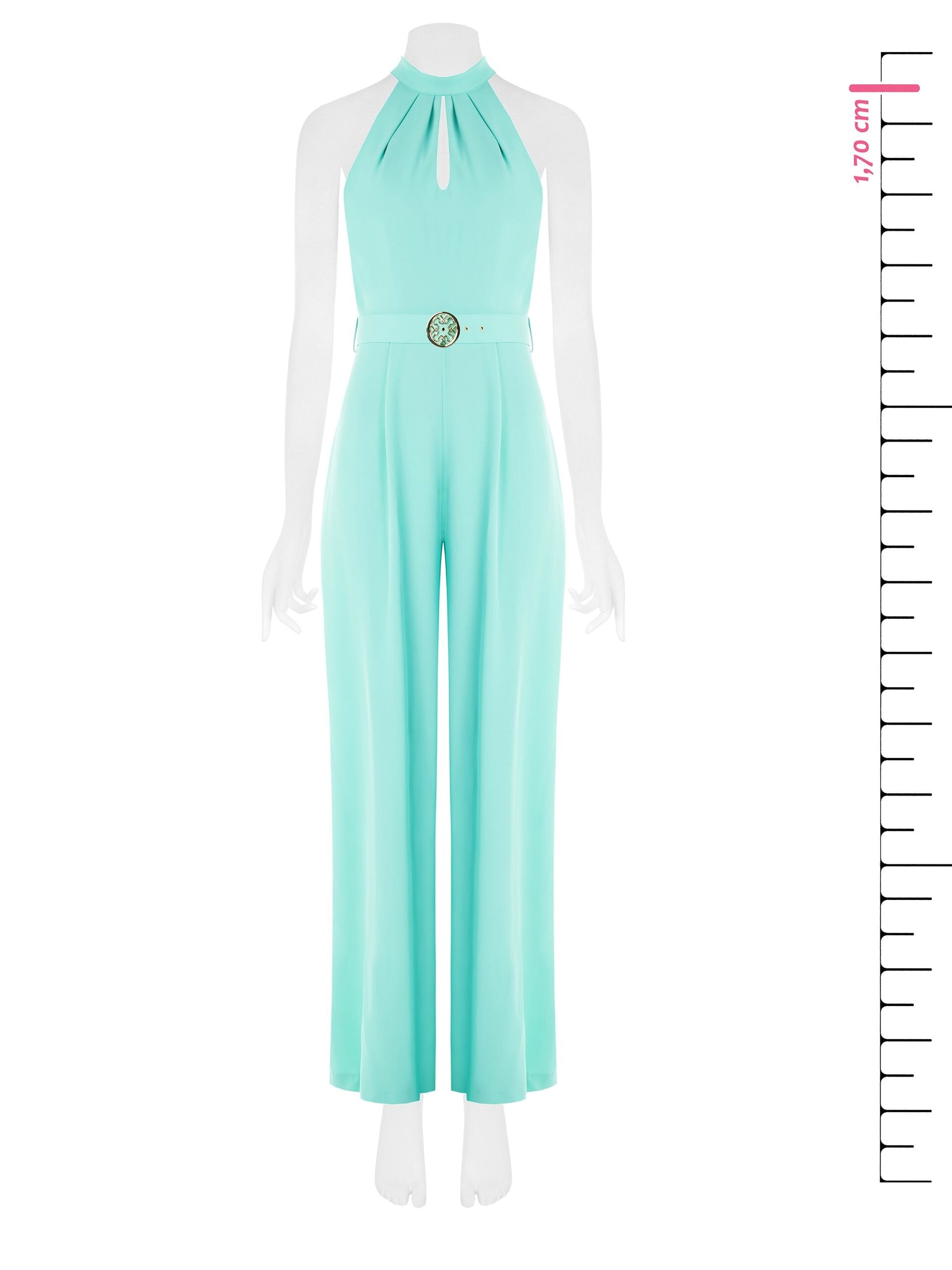 Tuta Intera Palazzo In Tessuto Fluido Con Cintura Rigida Coordinata Rinascimento