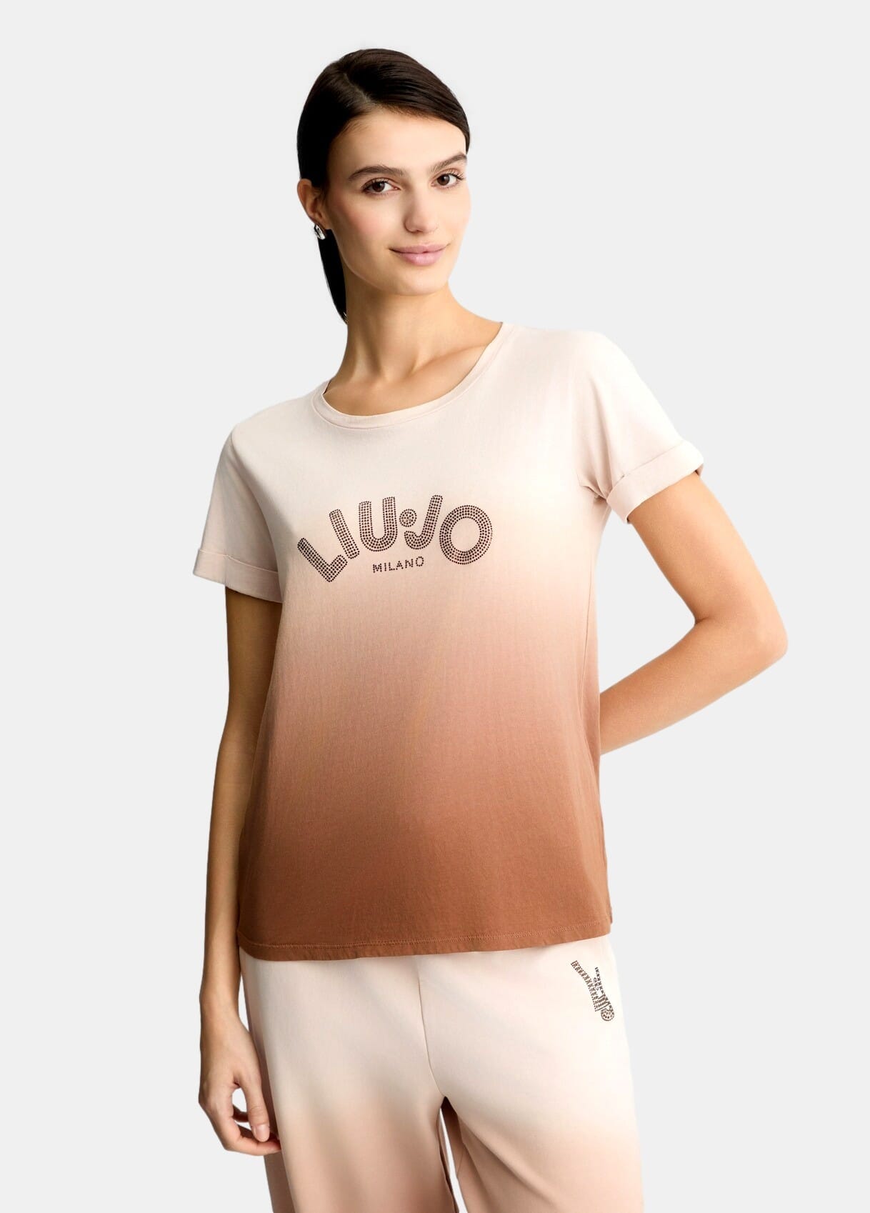 T-Shirt Con Logo E Strass Liu Jo