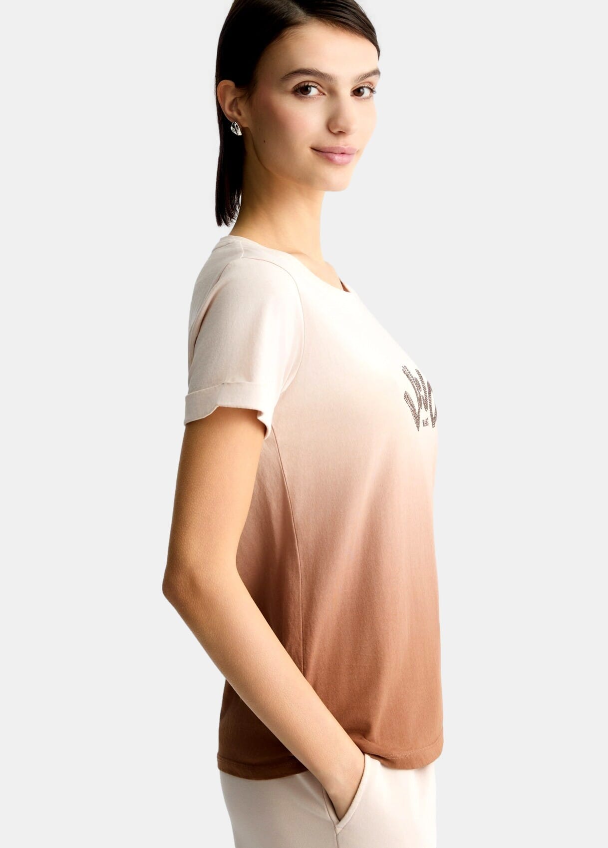 T-Shirt Con Logo E Strass Liu Jo