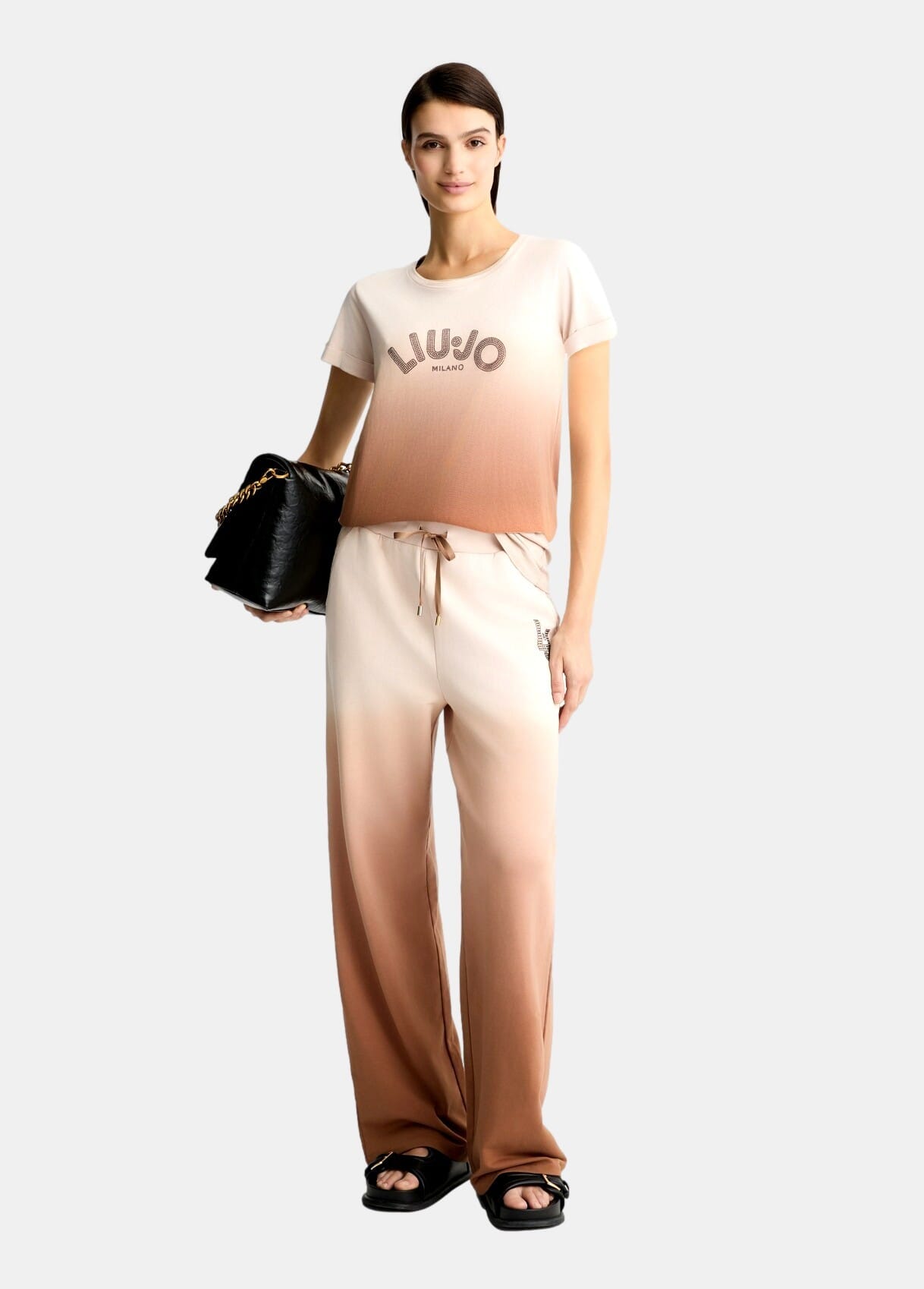 T-Shirt Con Logo E Strass Liu Jo