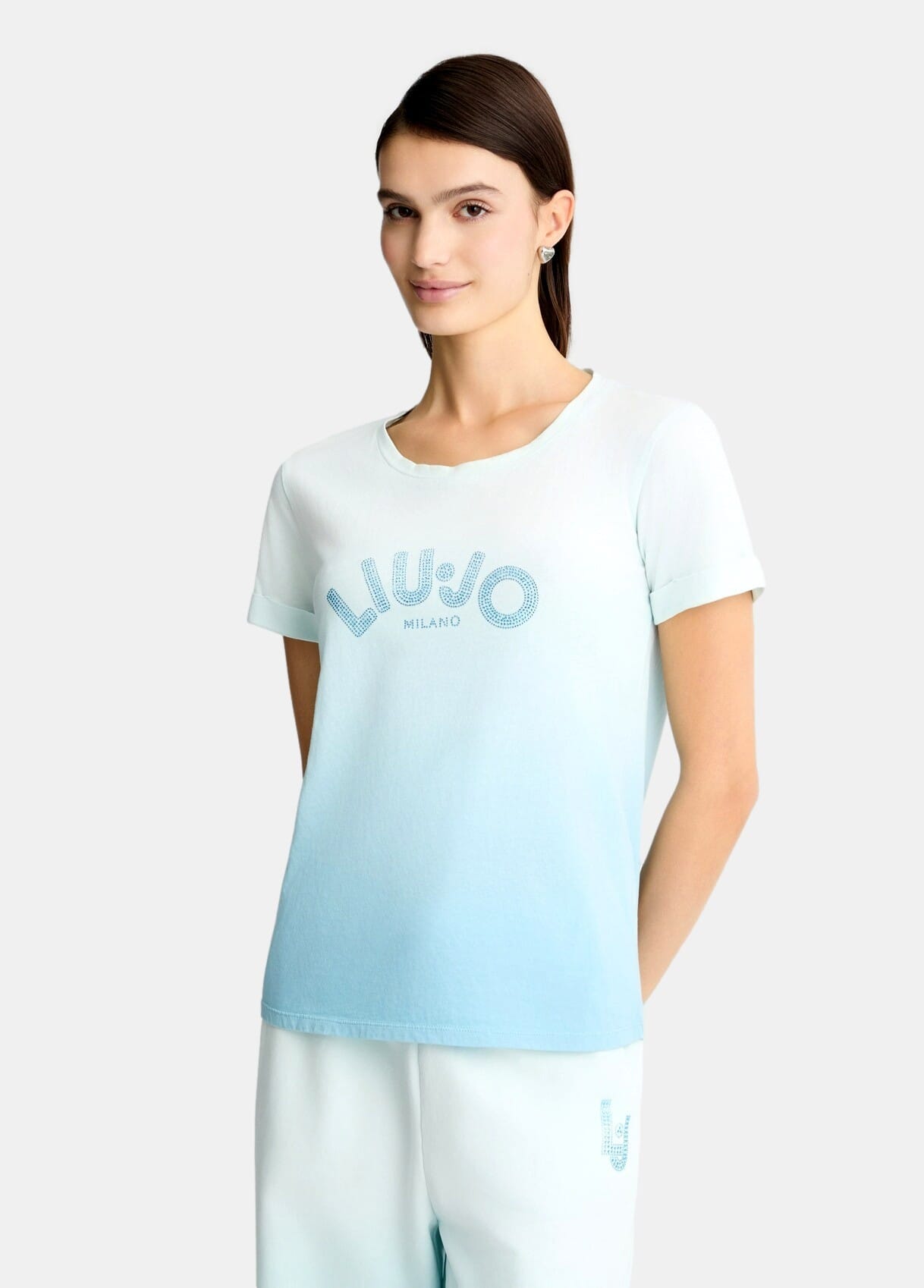 T-Shirt Con Logo E Strass Liu Jo