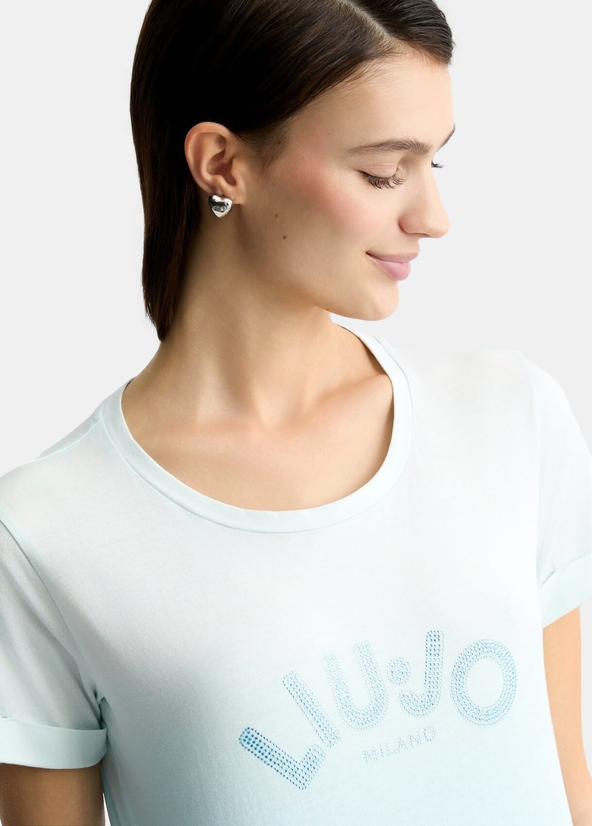 T-Shirt Con Logo E Strass Liu Jo