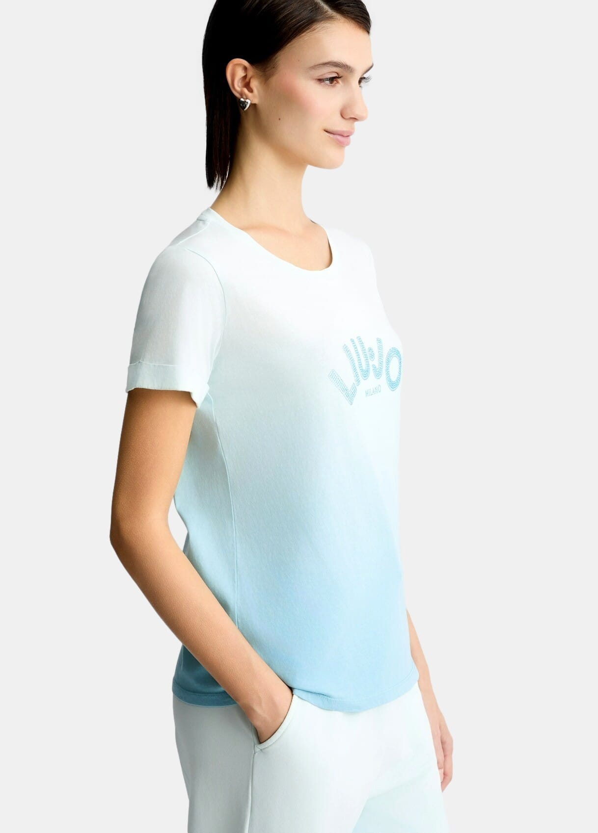 T-Shirt Con Logo E Strass Liu Jo