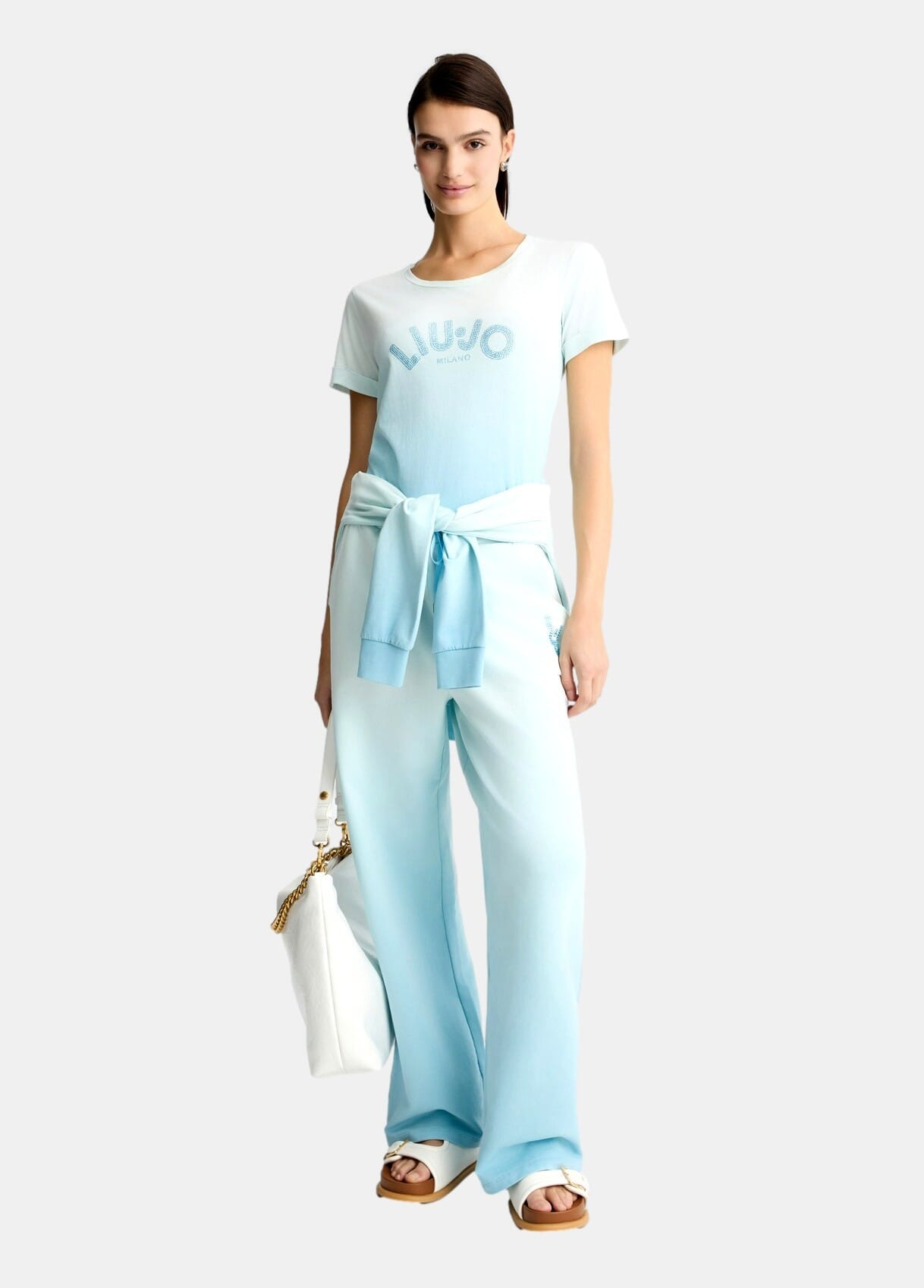 T-Shirt Con Logo E Strass Liu Jo