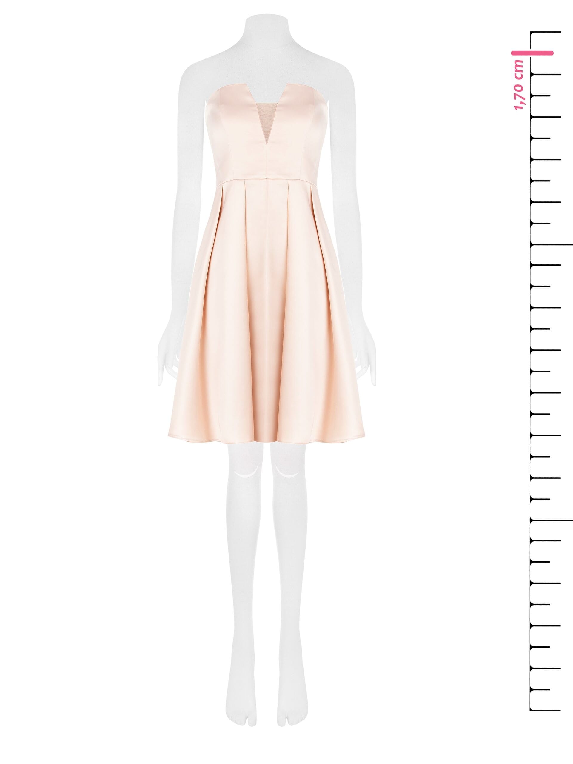 Abito Corto In Raso Con Gonna A Pieghe Rinascimento