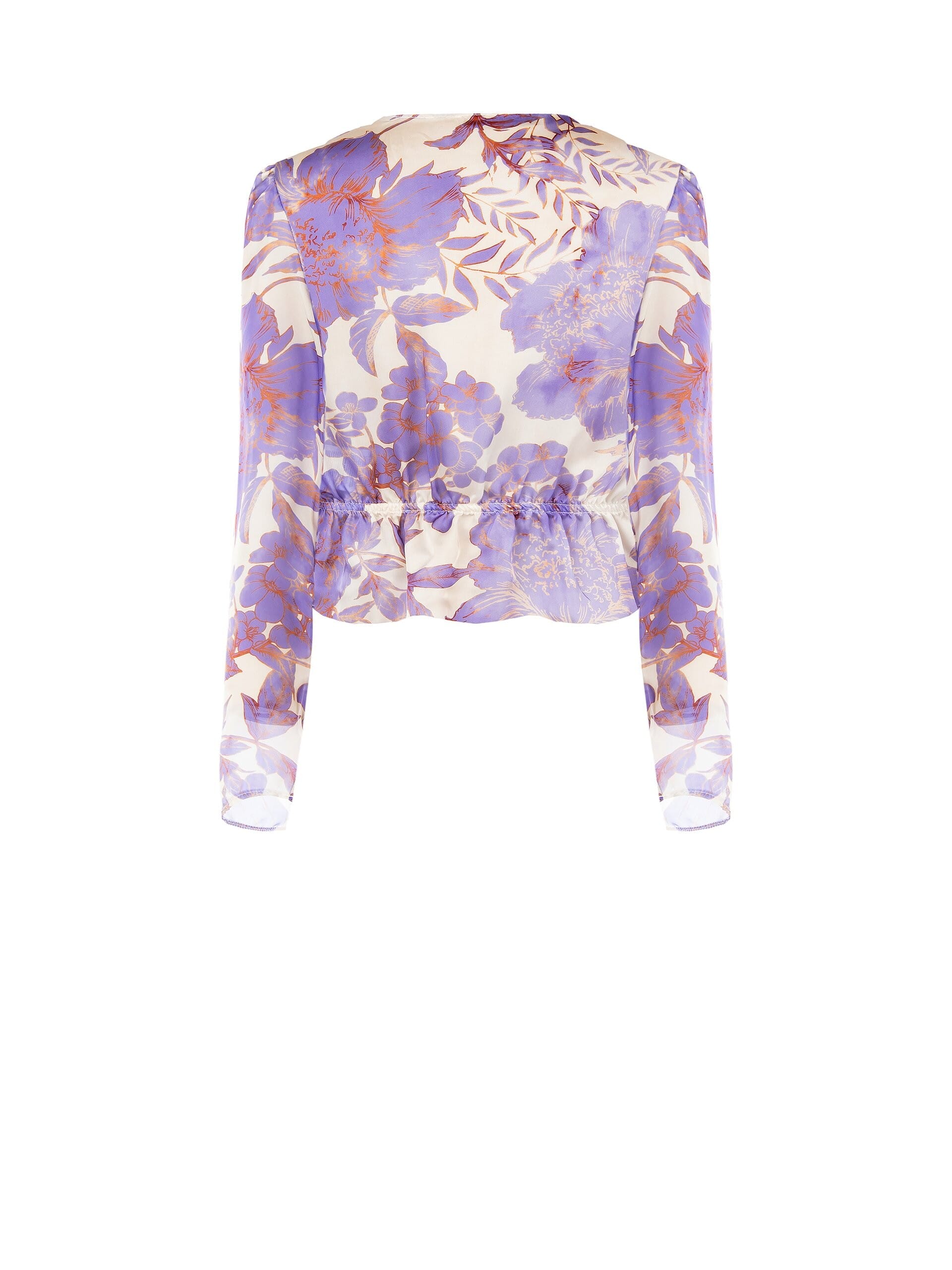 Blusa Corta Ad Incrocio In Raso Molto Leggero Rinascimento