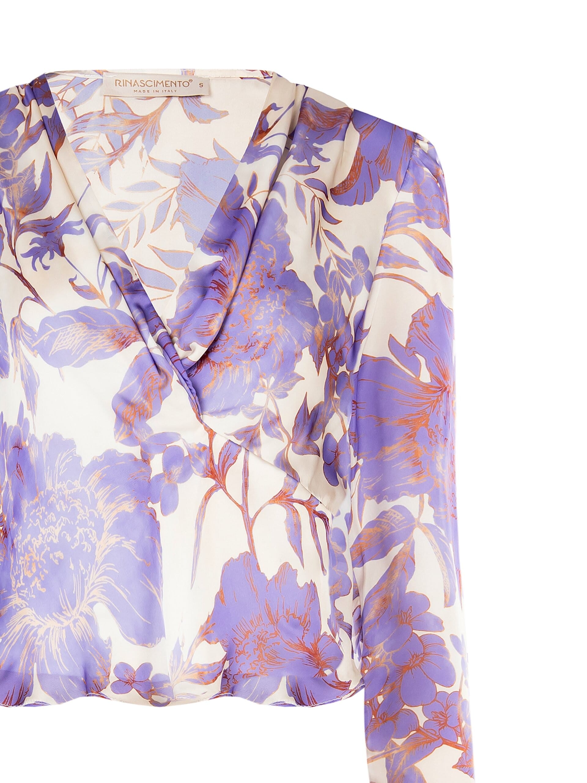 Blusa Corta Ad Incrocio In Raso Molto Leggero Rinascimento