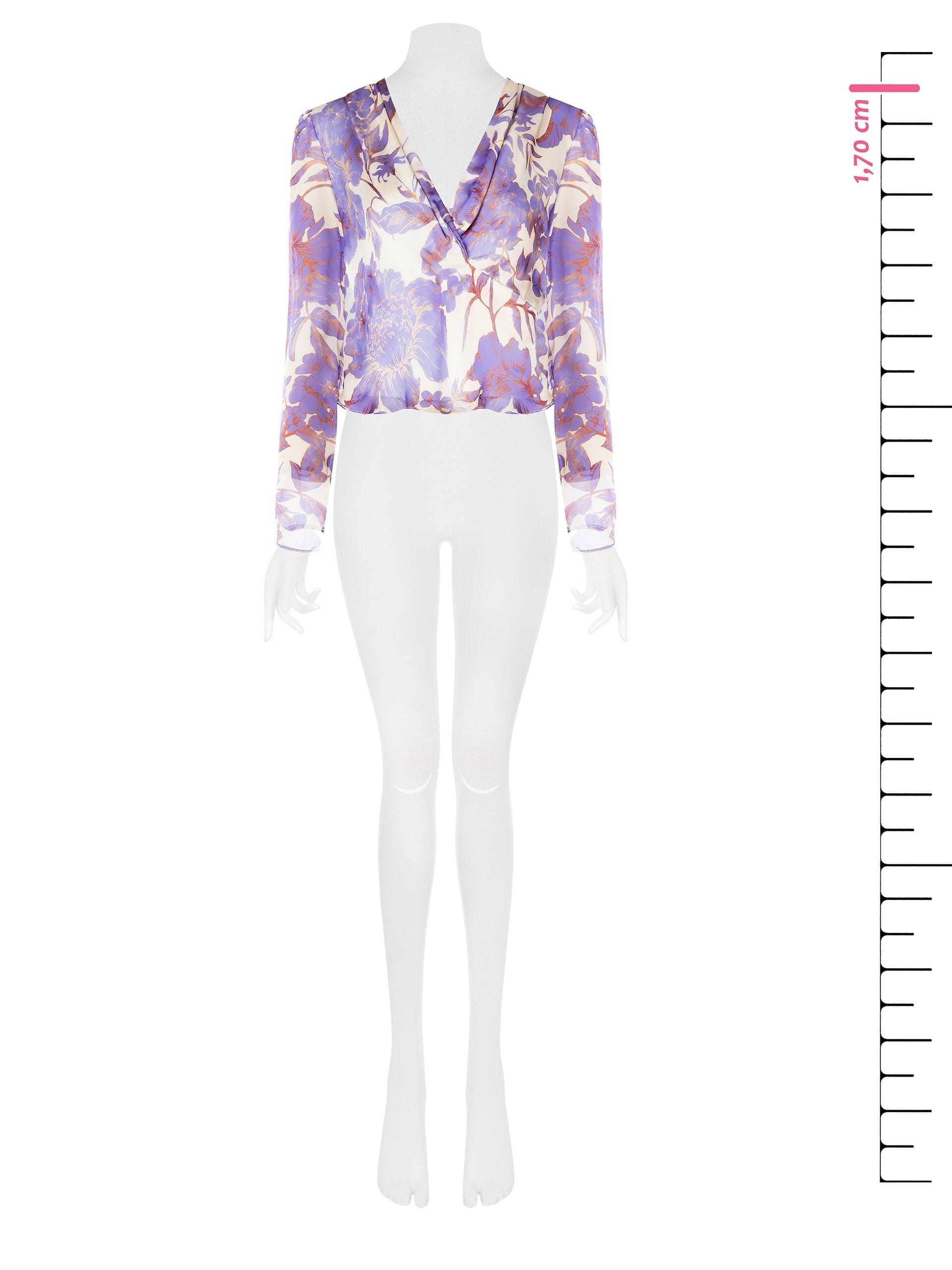 Blusa Corta Ad Incrocio In Raso Molto Leggero Rinascimento