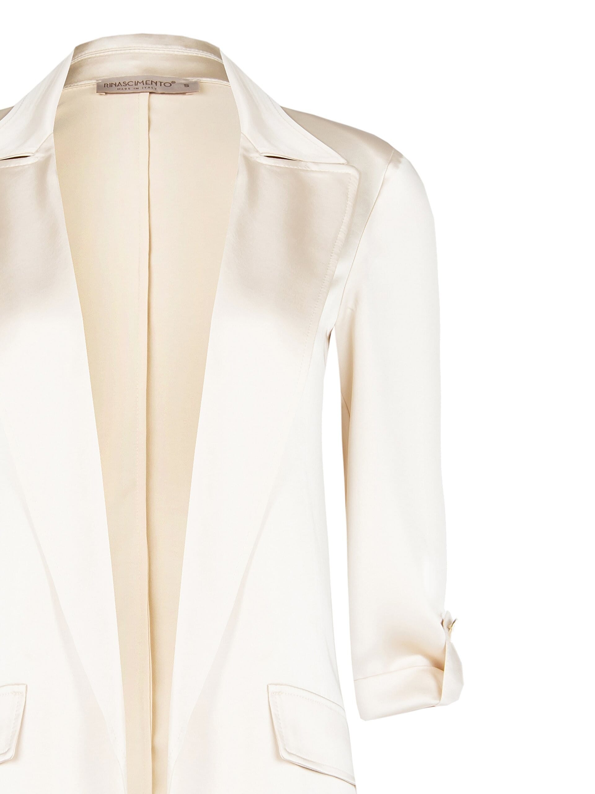 Giacca Blazer Aperta In Raso Con Maniche Arrotolate Rinascimento