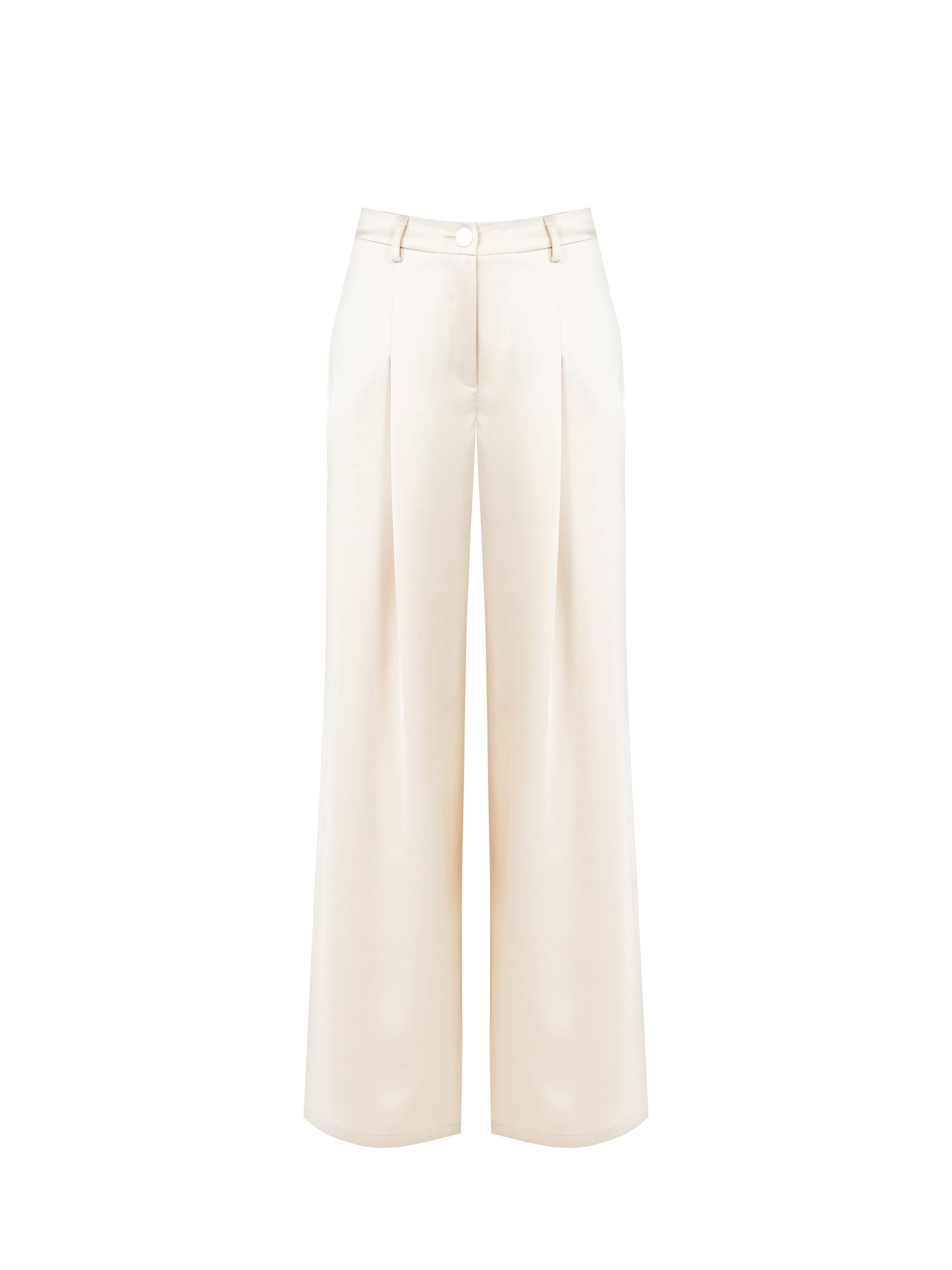 Pantaloni Palazzo In Raso Con Pinces E Tasche Rinascimento