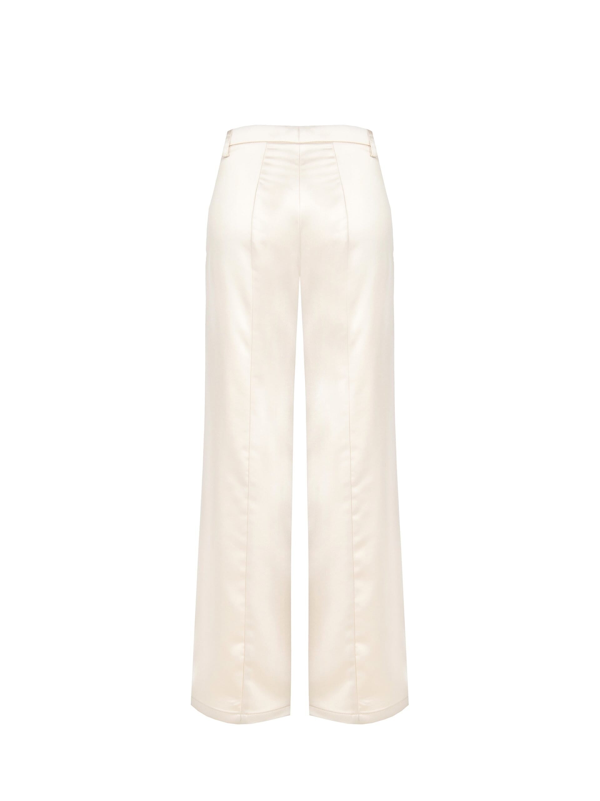 Pantaloni Palazzo In Raso Con Pinces E Tasche Rinascimento