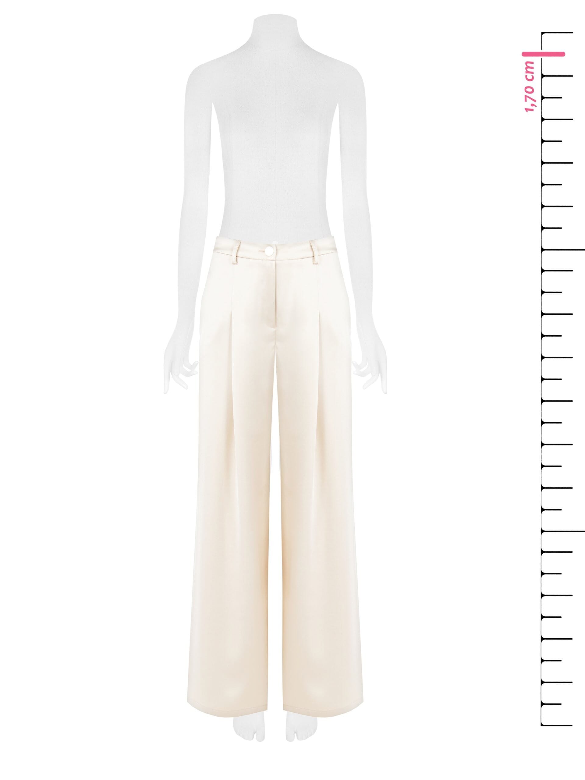 Pantaloni Palazzo In Raso Con Pinces E Tasche Rinascimento