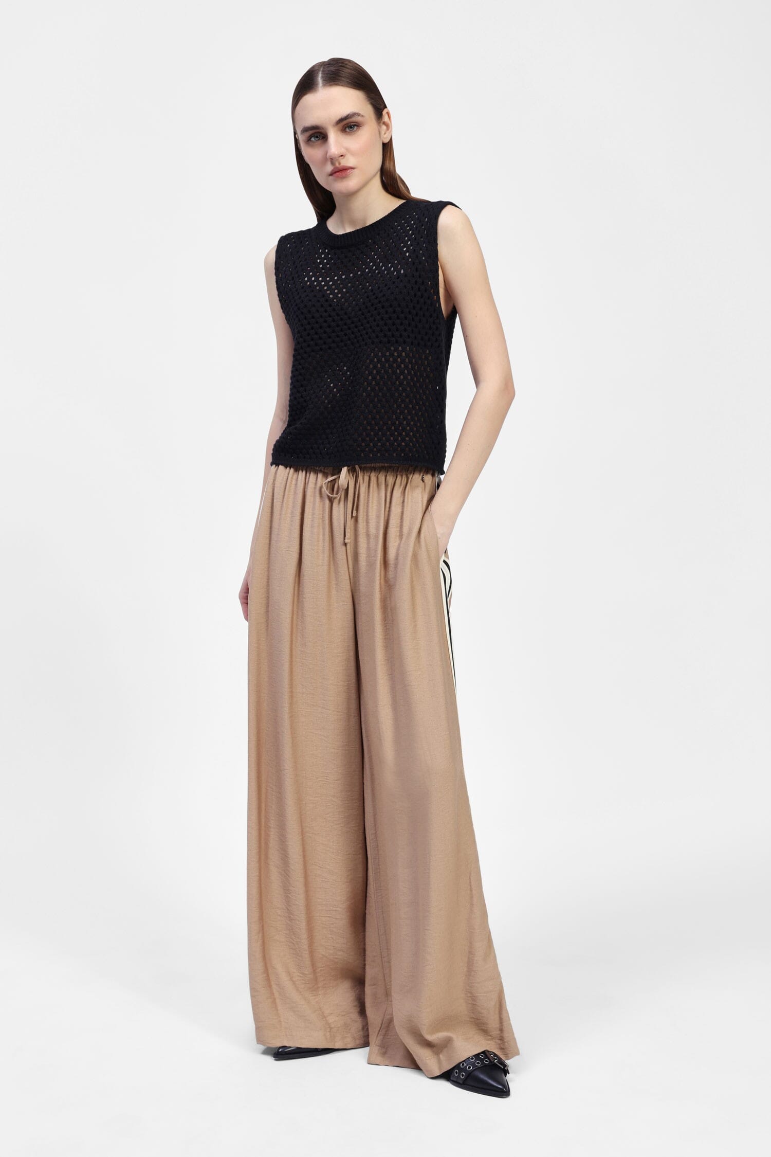 Pantalon large à cordon de serrage avec rayures latérales Dixie