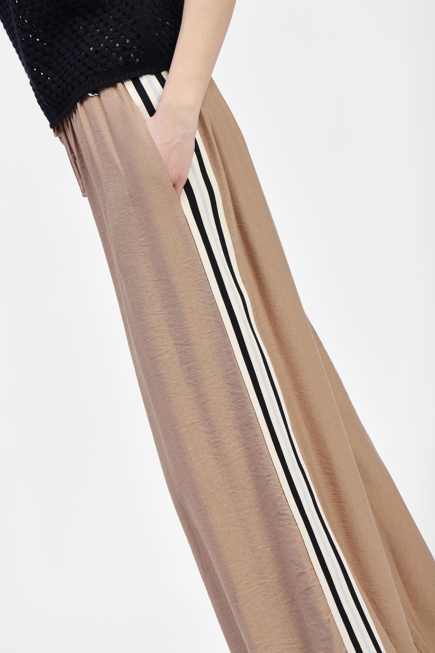 Pantalon large à cordon de serrage avec rayures latérales Dixie