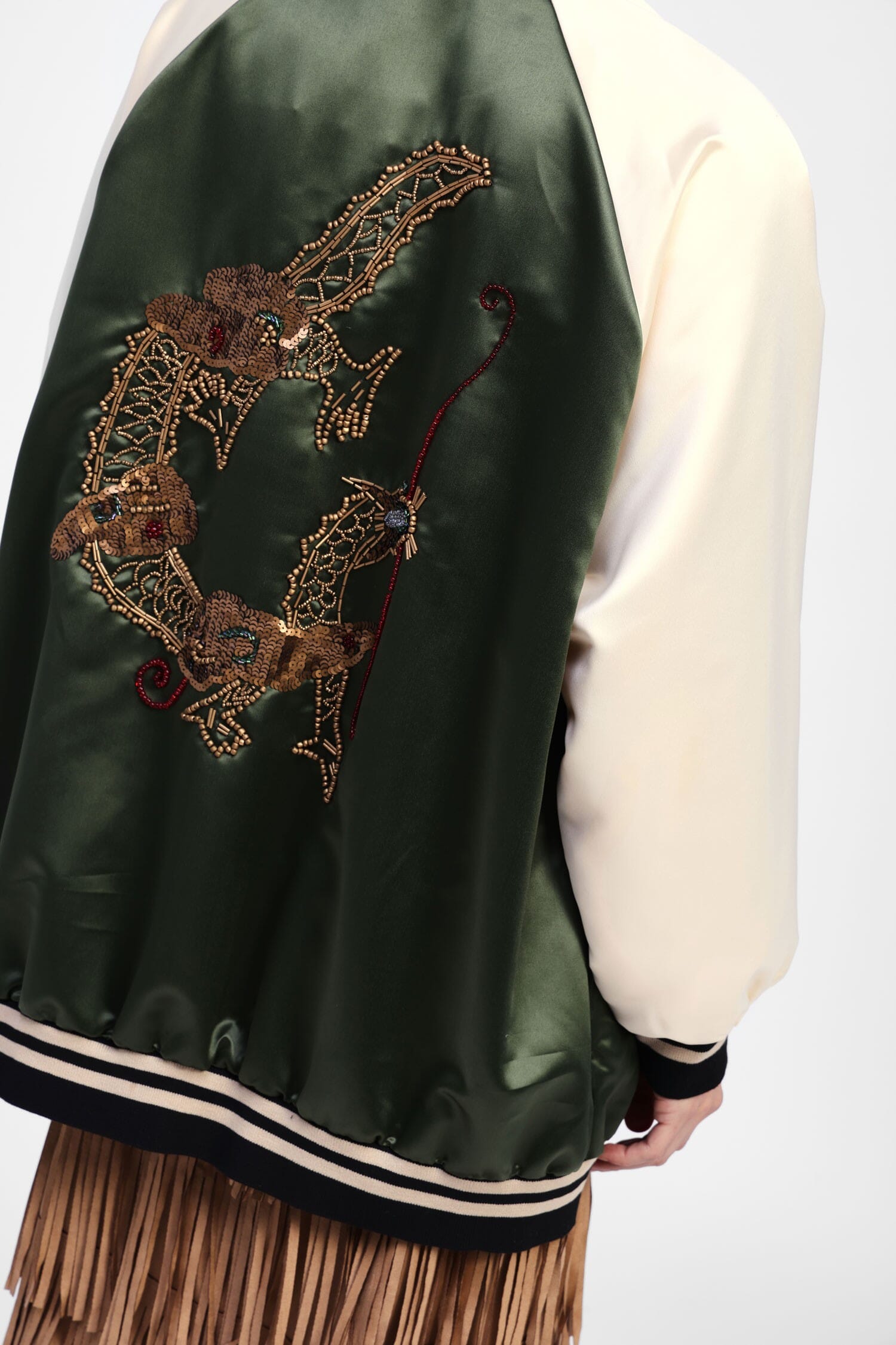 Giubbotto Bomber Effetto Satinato Con Bottoni Dixie