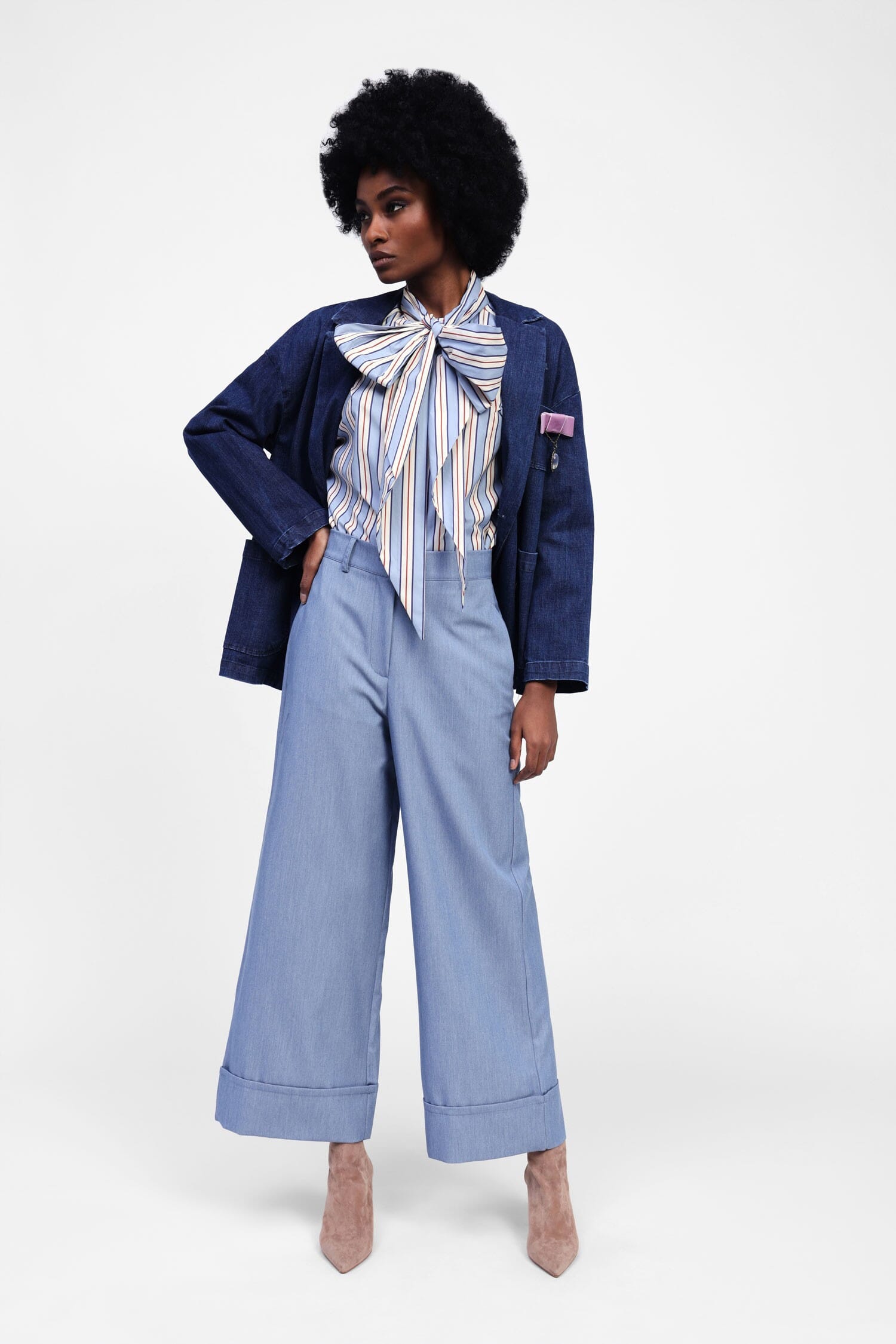 Pantaloni Palazzo A Vita Alta Dixie