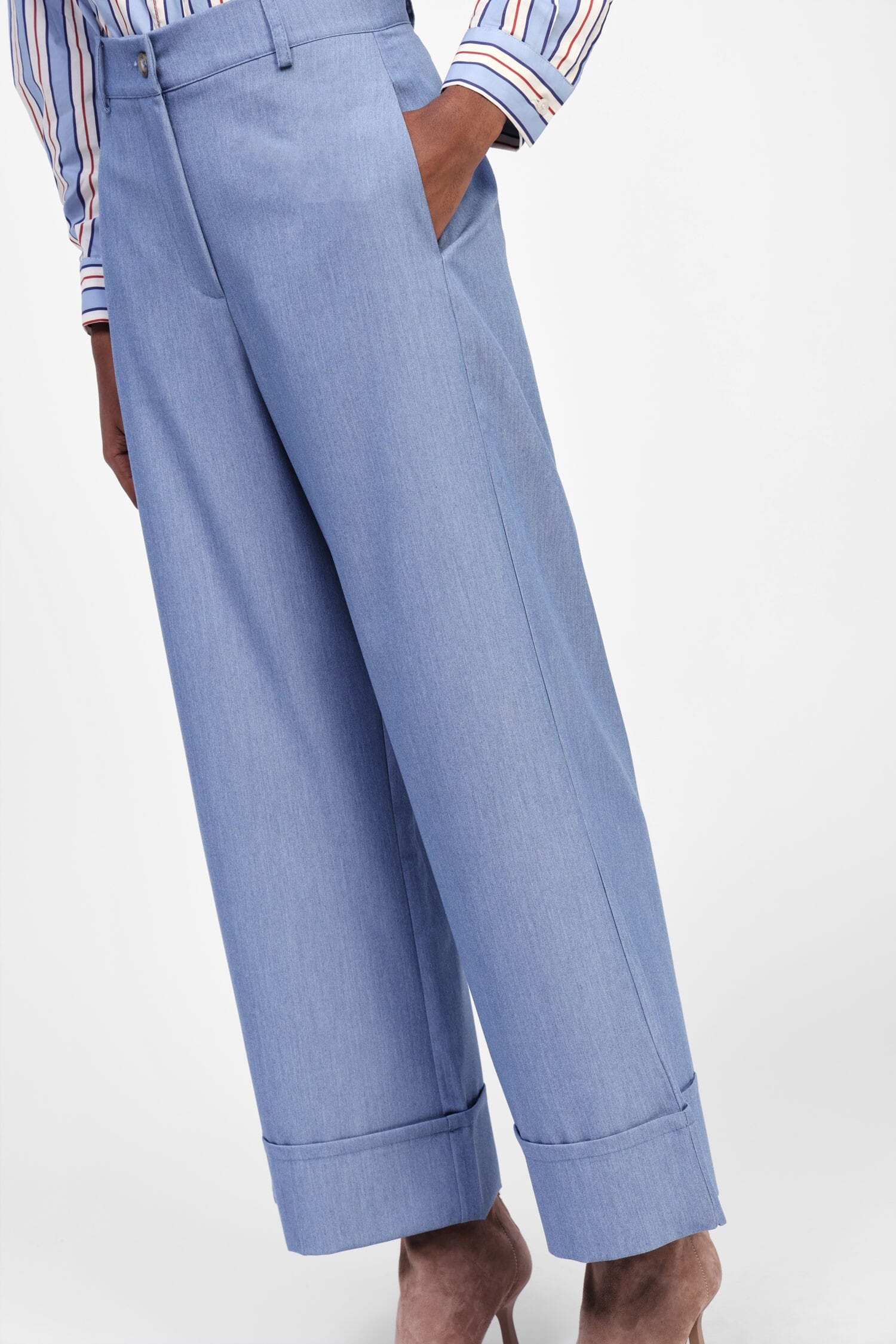 Pantaloni Palazzo A Vita Alta Dixie