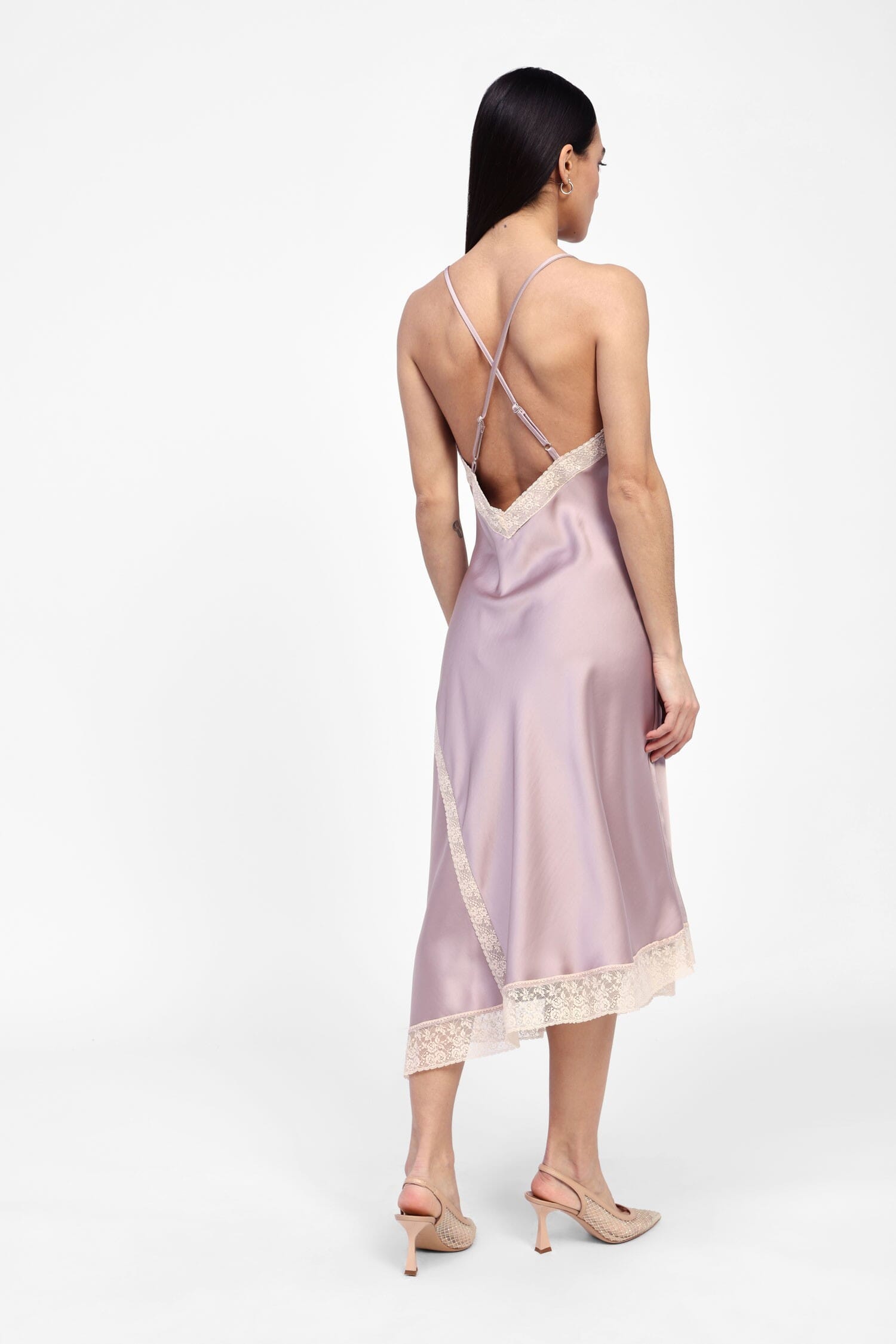 Vestito Lingerie Asimmetrico Scollo A V E Spalline Dixie