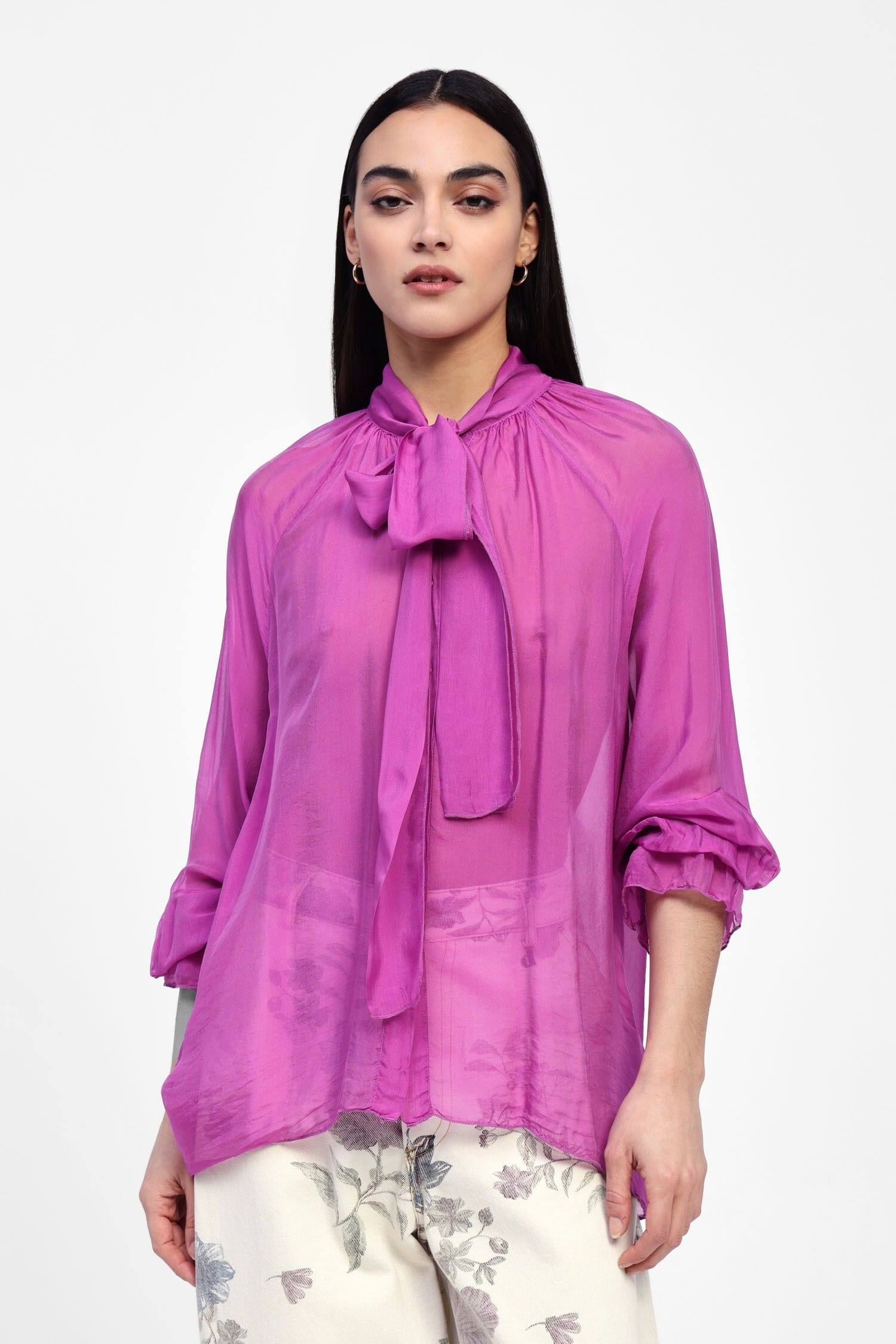 Camicia Trasparente Con Fiocco Dixie