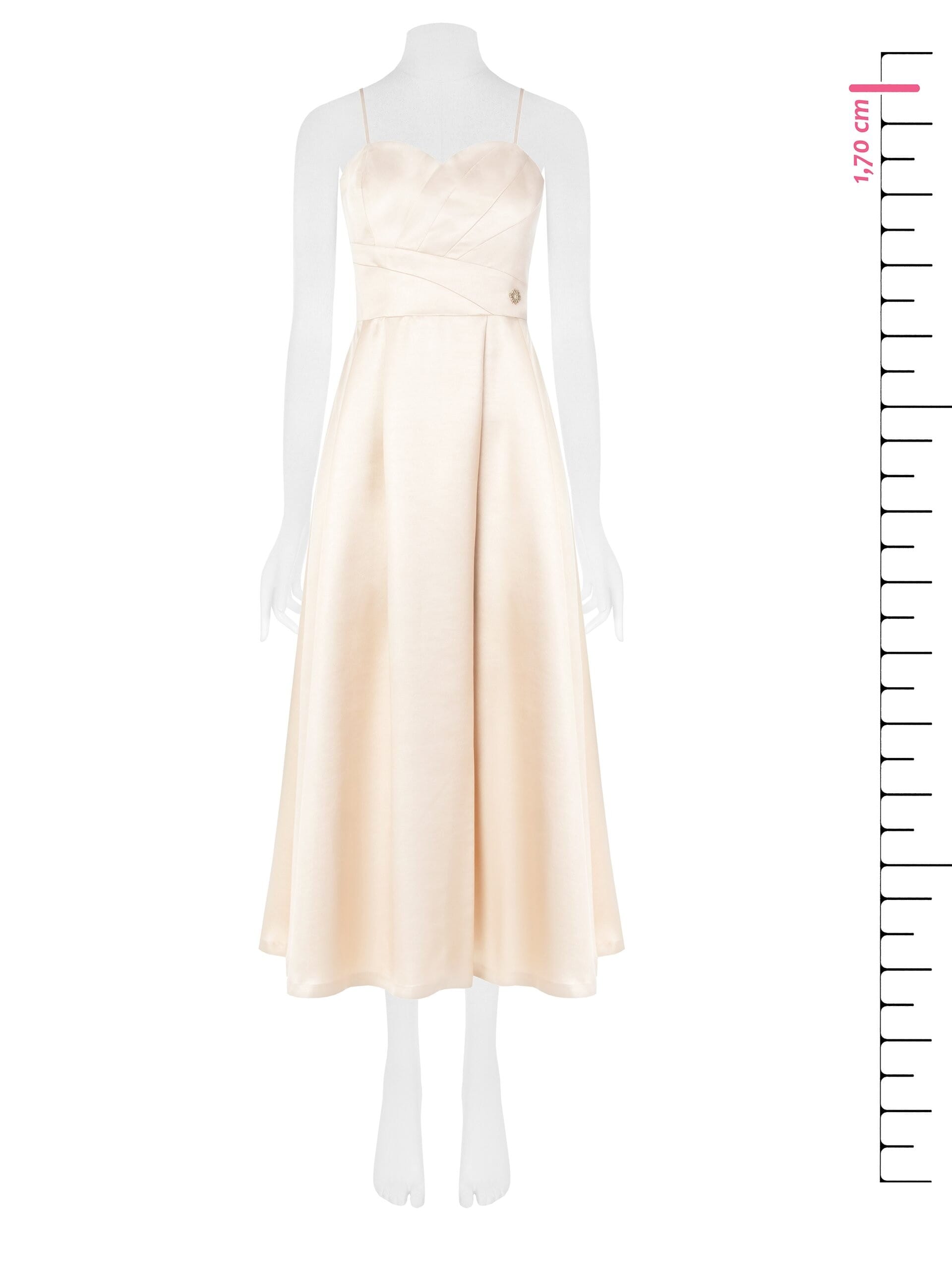 Abito Lungo A Ruota In Raso Metallizzato Con Tasche Rinascimento