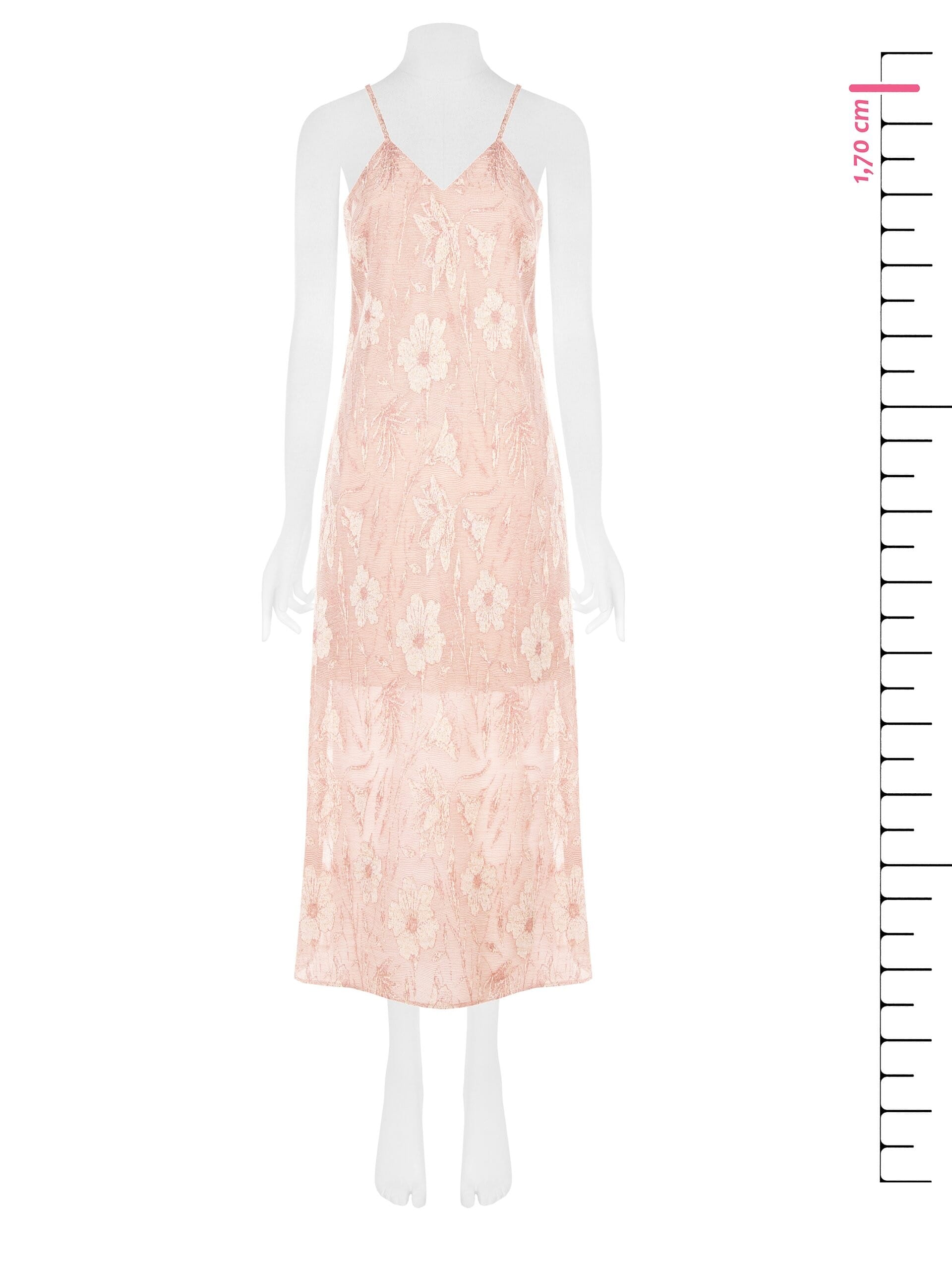 Abito Lungo Sottoveste In Misto Cotone Jacquard Con Lurex Rinascimento