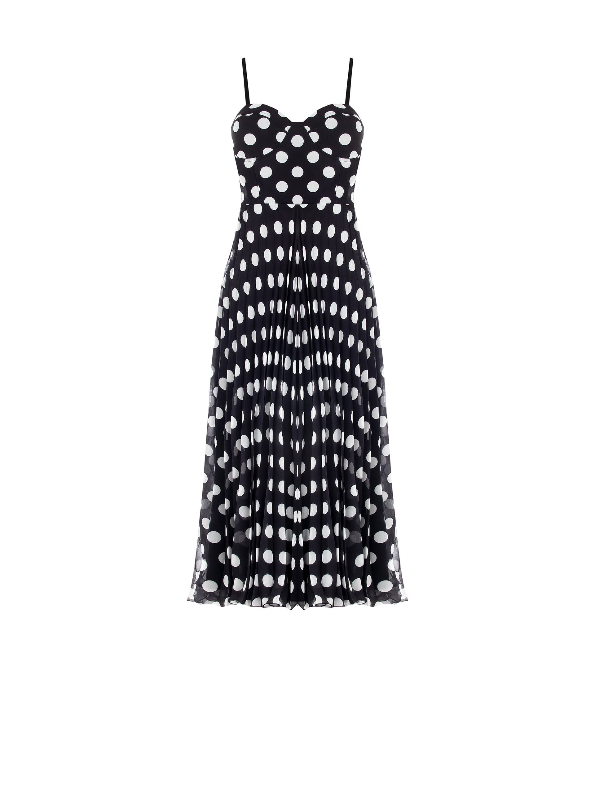 Abito Midi A Ruota Plissé In Georgette Rinascimento