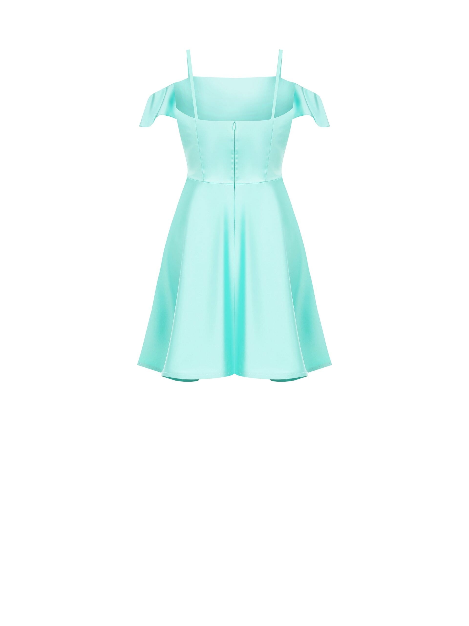 Abito Corto A Ruota In Raso Rinascimento