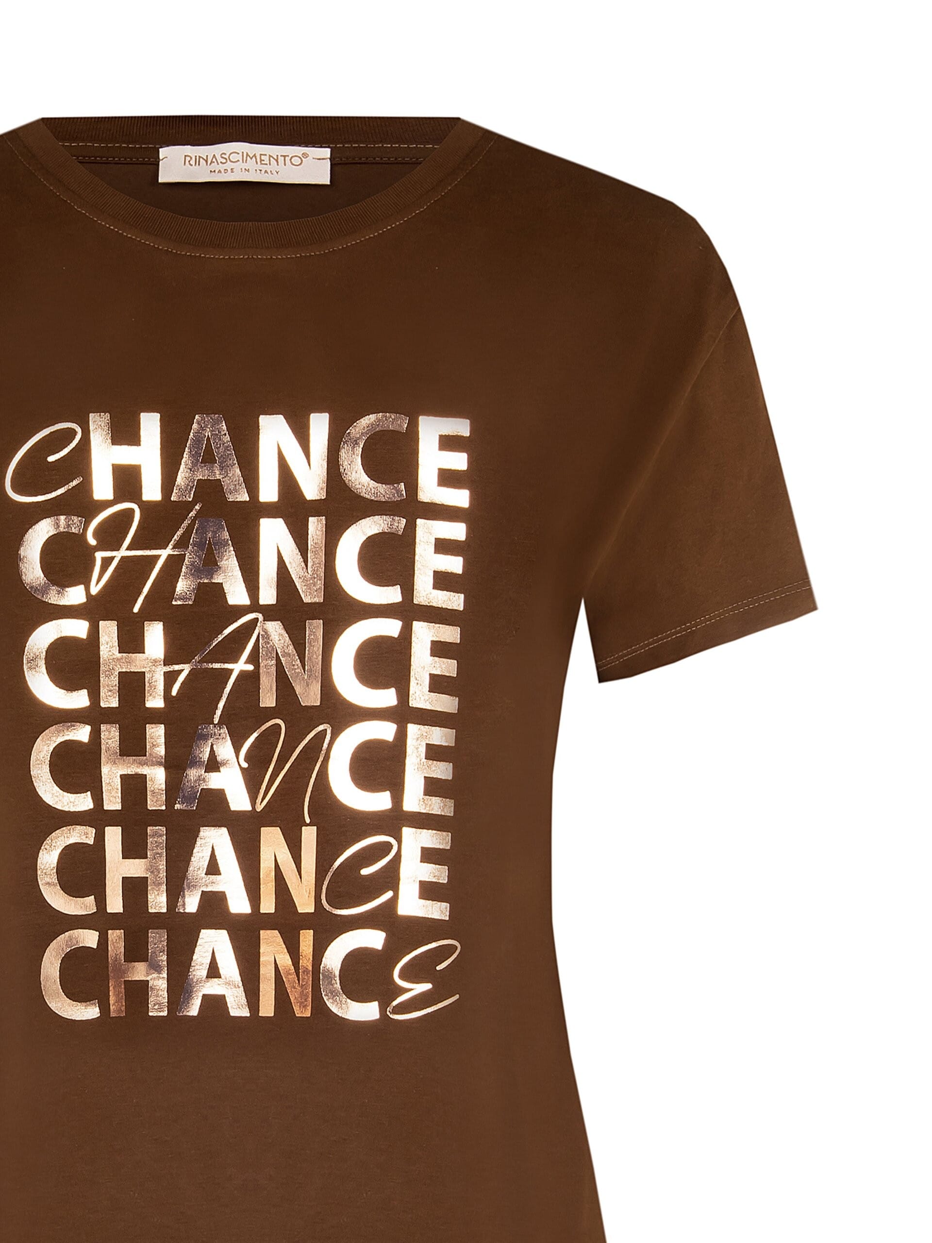 T-Shirt Regular In Cotone Con Slogan Laminato Rinascimento