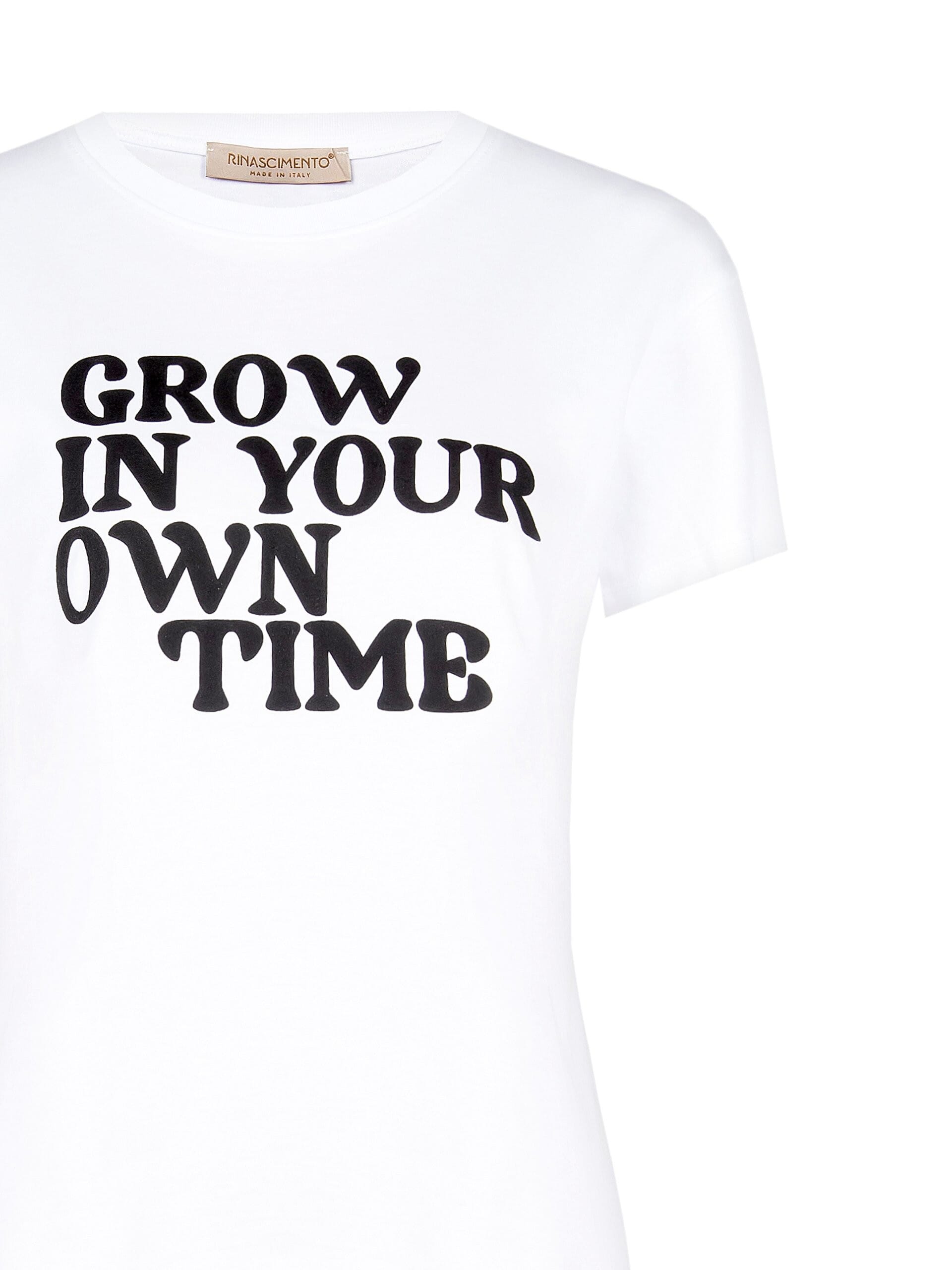 T-Shirt Regular In Cotone Con Stampa Slogan Rinascimento