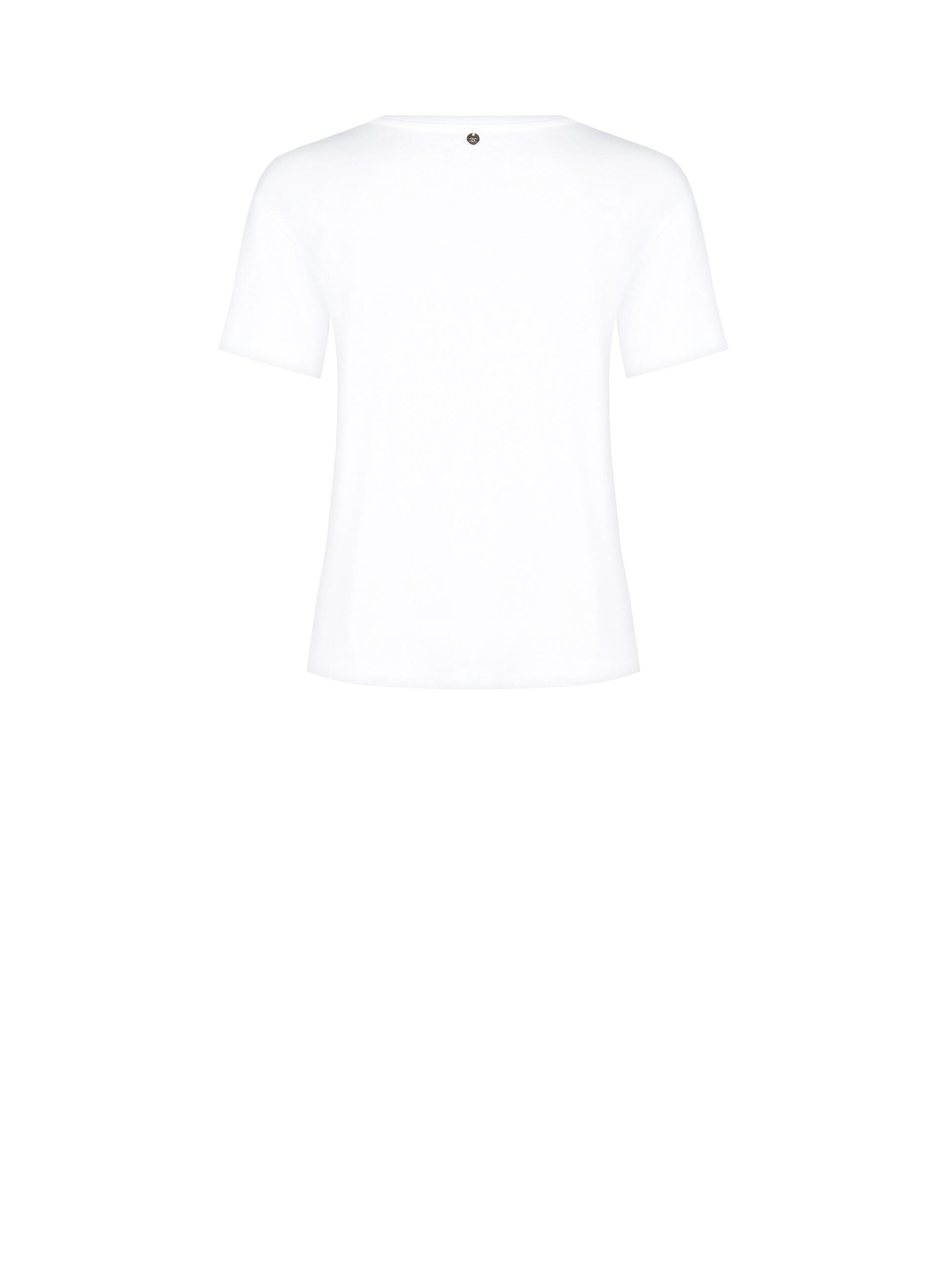 T-Shirt Regular In Cotone Con Spilla Fiocco In Chiffon Rinascimento