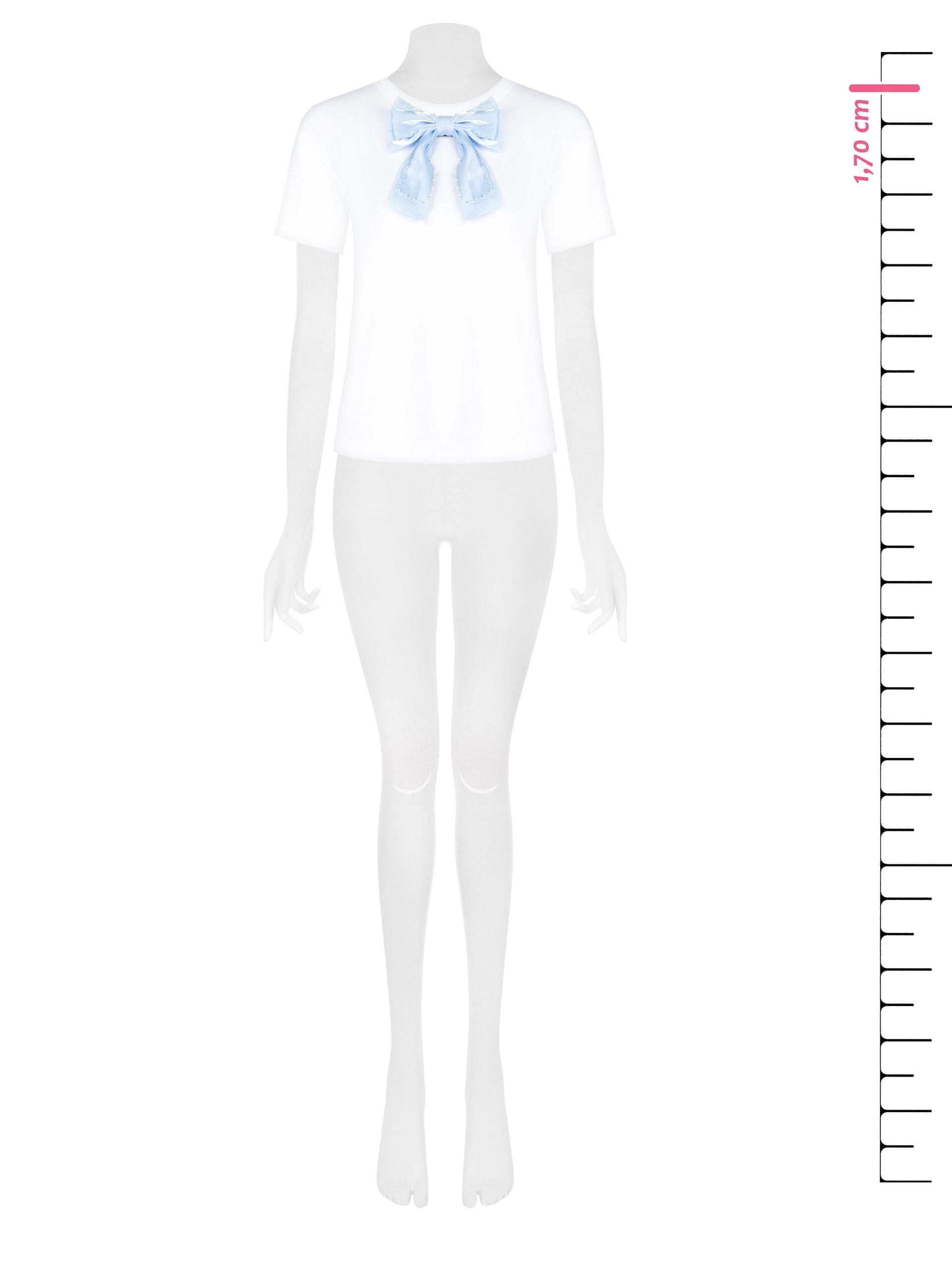 T-Shirt Regular In Cotone Con Spilla Fiocco In Chiffon Rinascimento