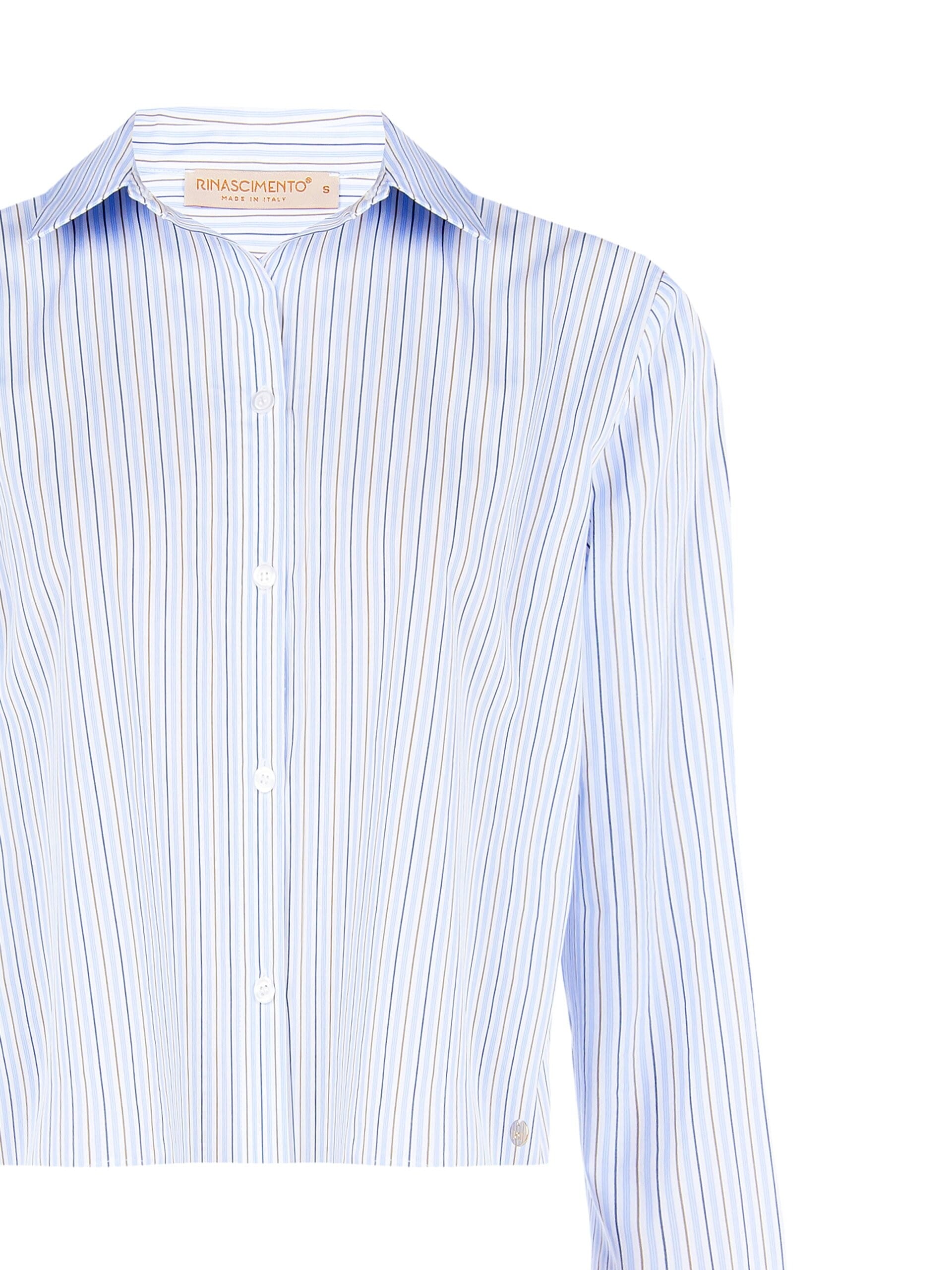 Short Over Striped Cotton Rinascimento Shirt