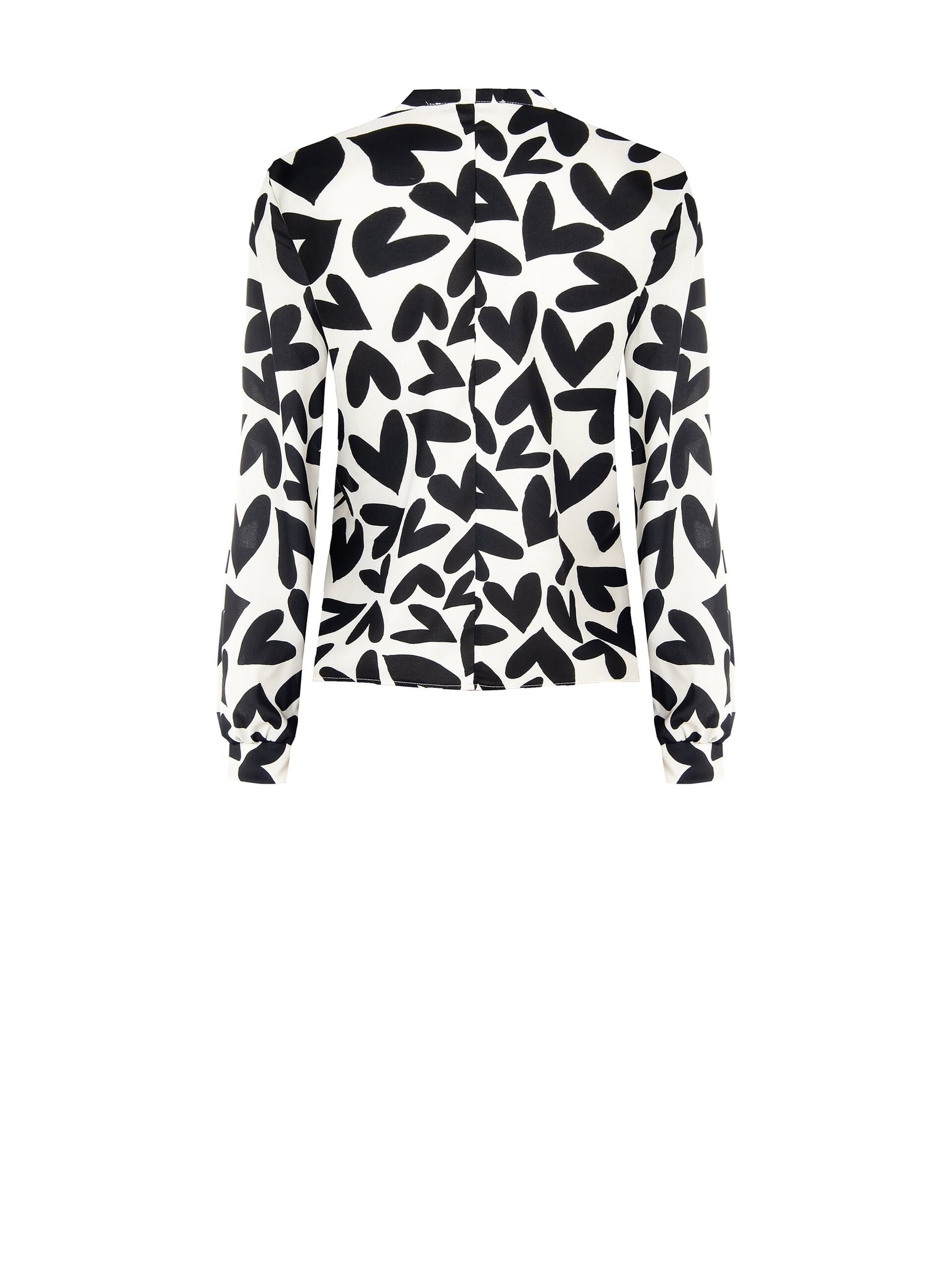 Camicia Ampia E Fluida Stampa Cuori Con Cravattino Rinascimento