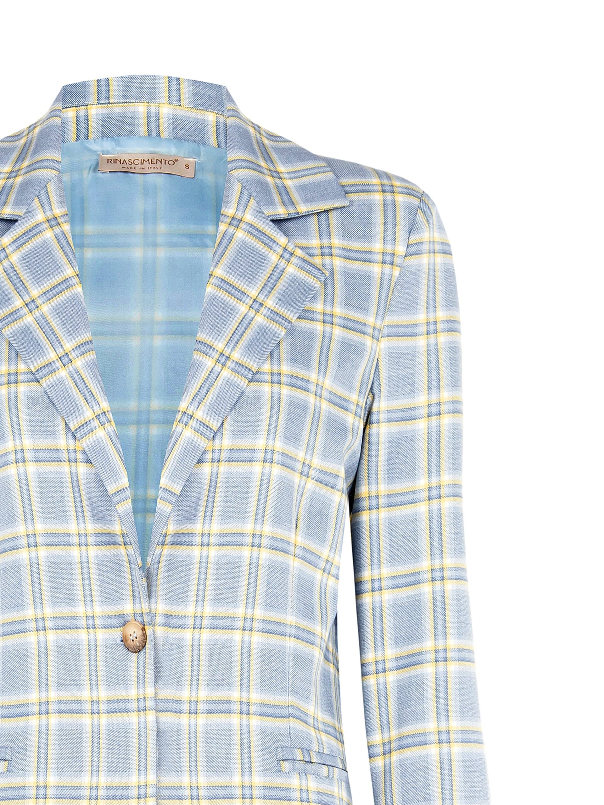 Giacca Blazer A Quadri In Poliviscosa Rinascimento