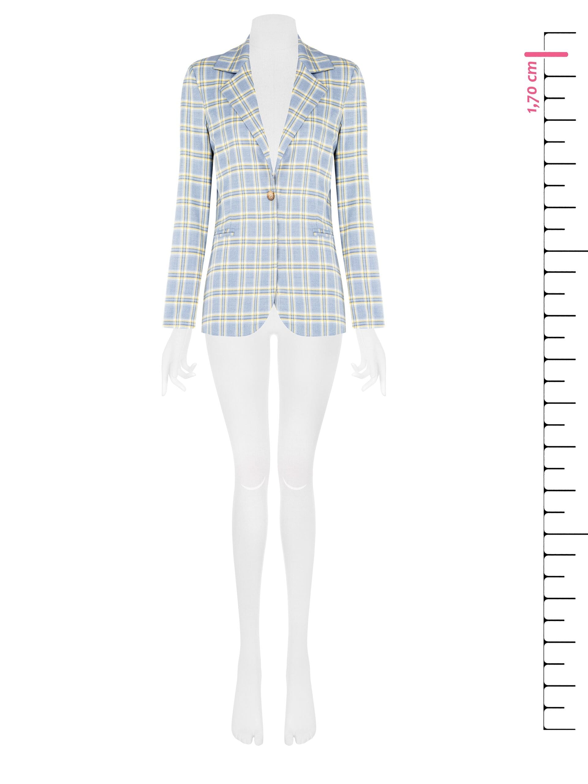 Giacca Blazer A Quadri In Poliviscosa Rinascimento
