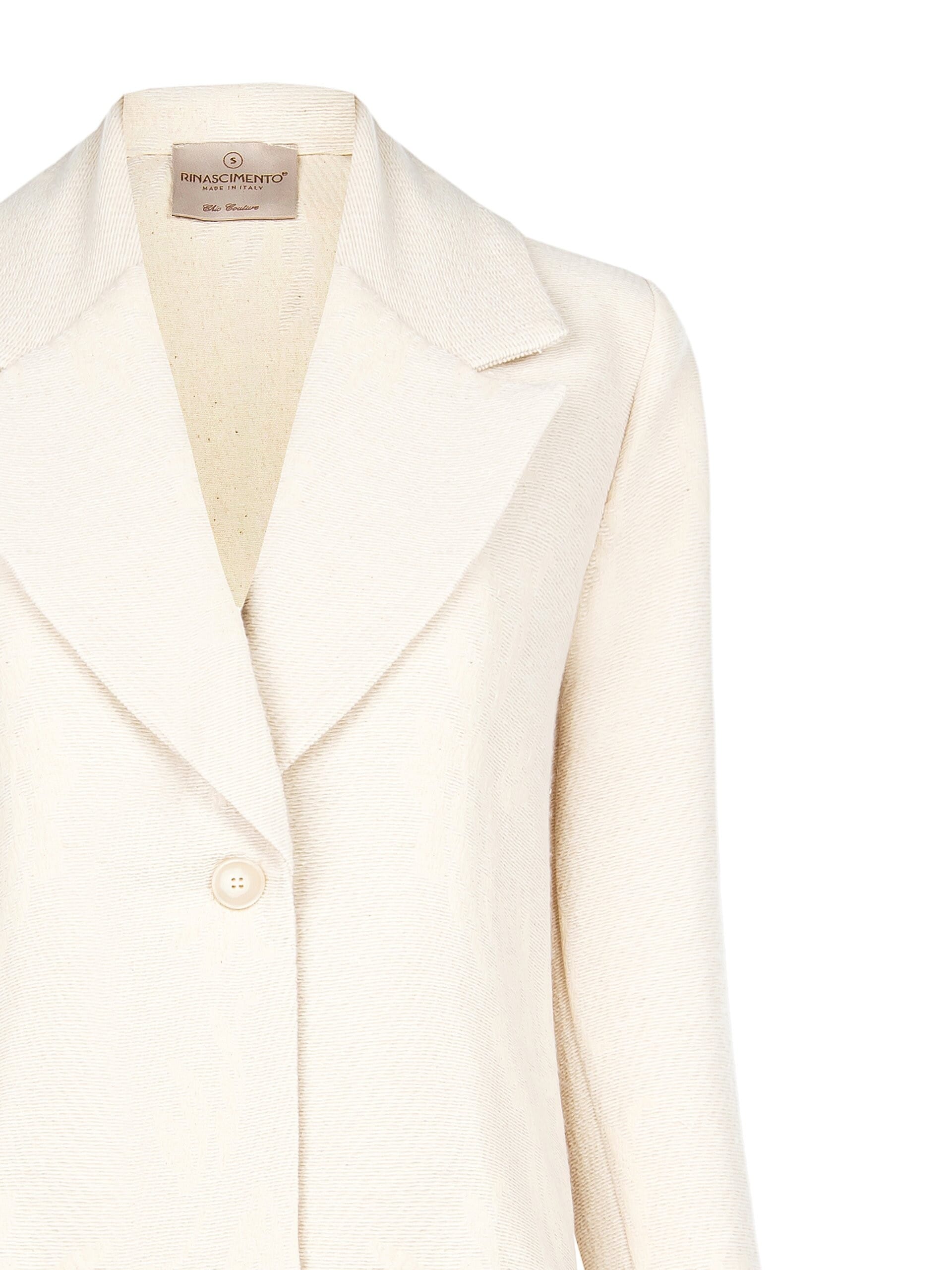 Giacca Over In Misto Cotone Jacquard Con Tasche Rinascimento