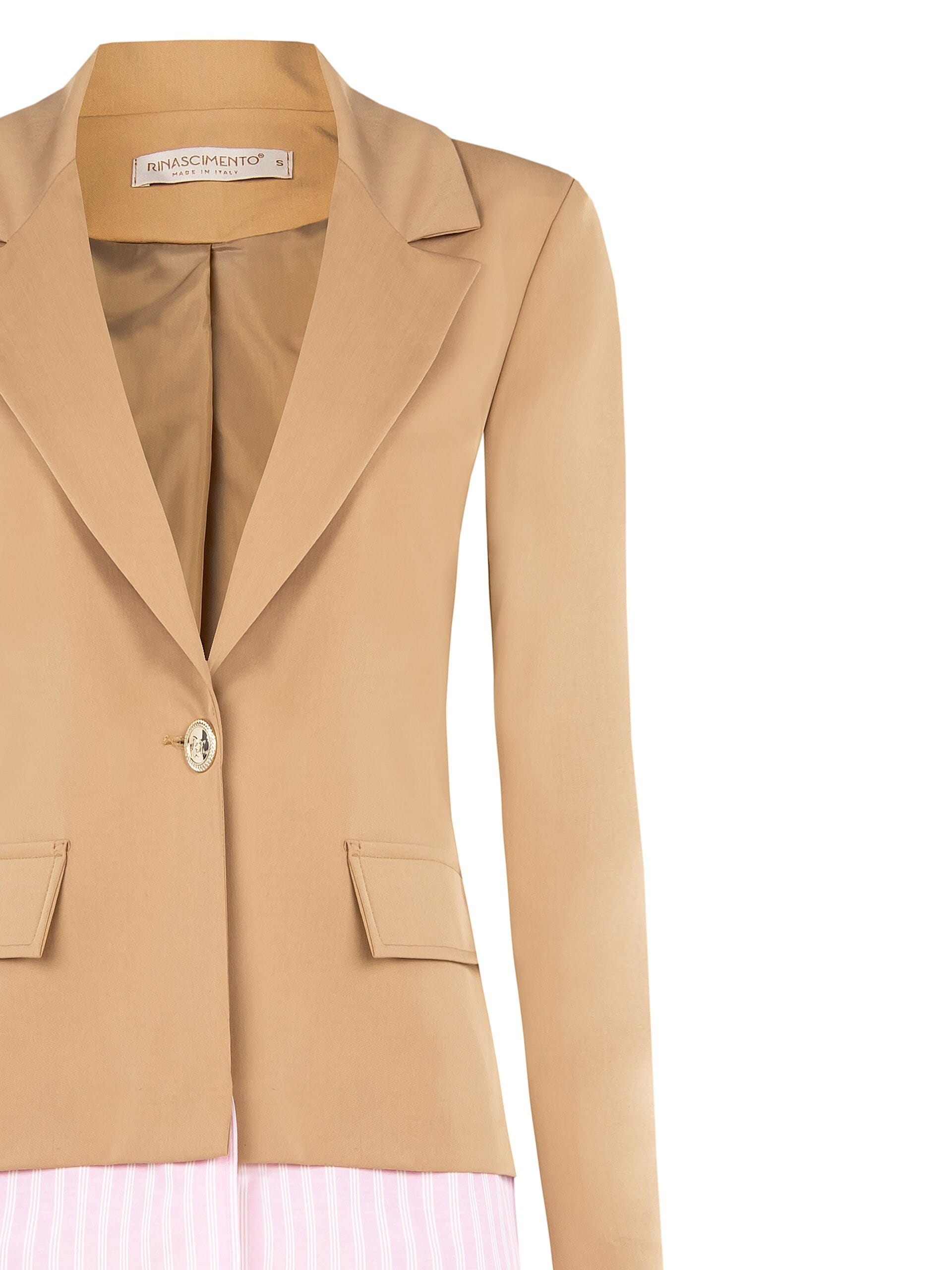 Giacca Blazer In Poliviscosa Con Inserti A Righe Rinascimento